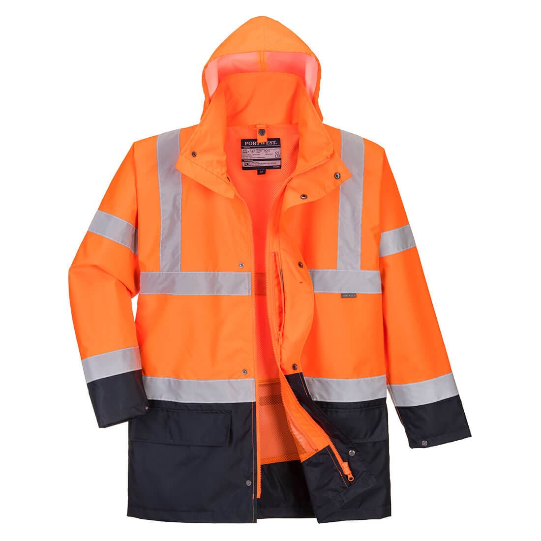 Parka 5 en 1 Essentiel Bicolore Orange/Marine