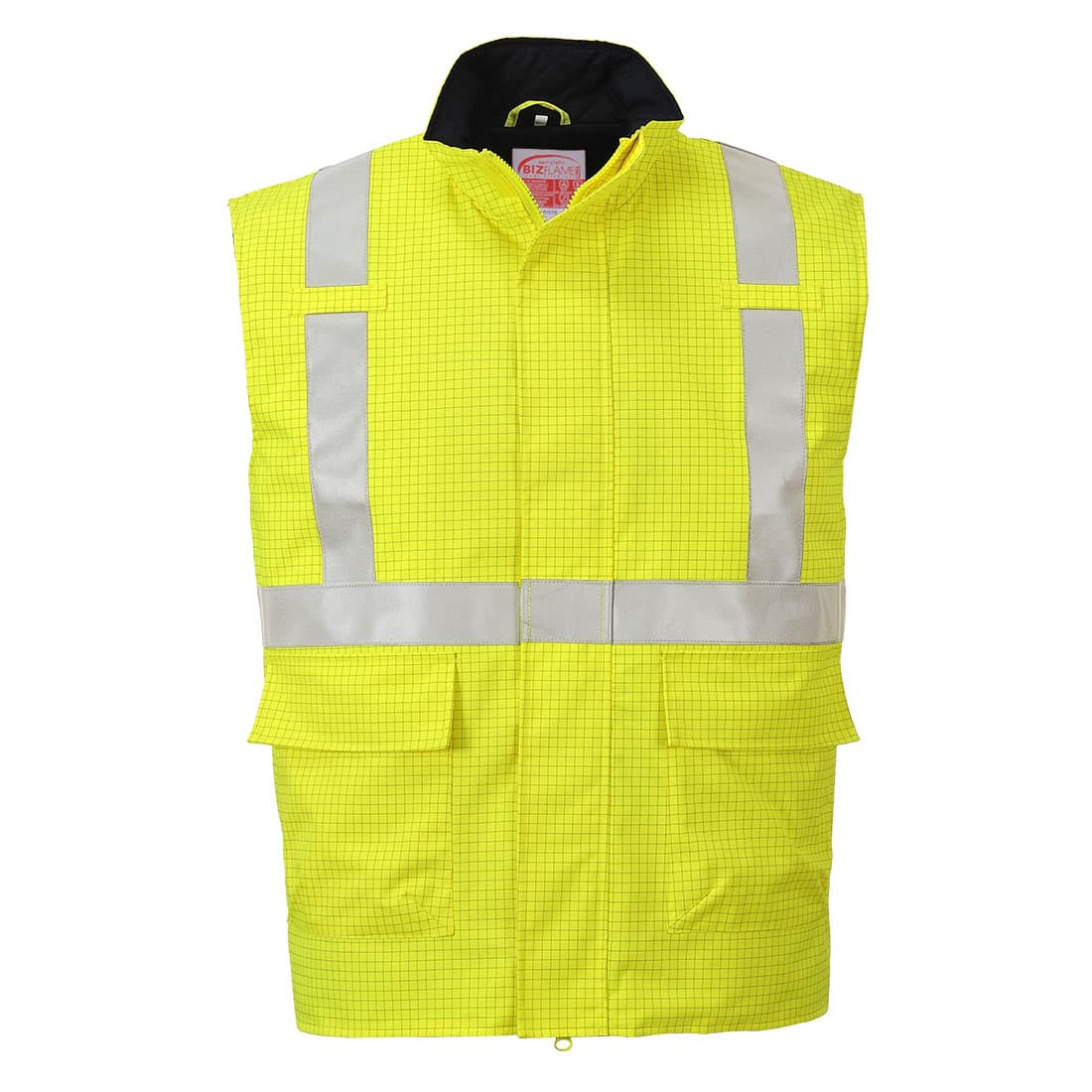 Bodywarmer Hi-Vis Bizflame antistatique et FR Jaune