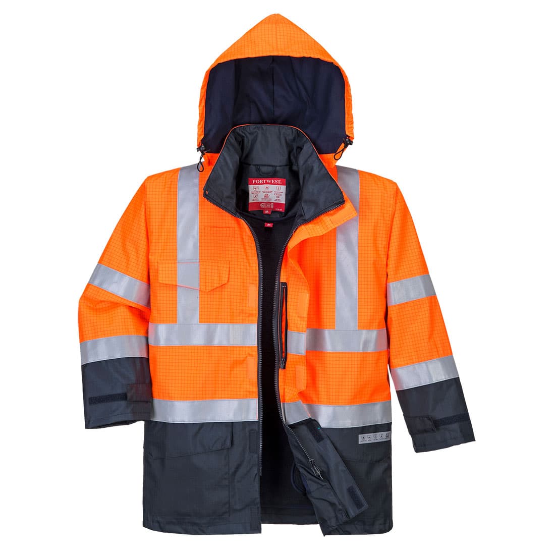 Parka HV Bizflame Rain Multi-risques Orange/Marine