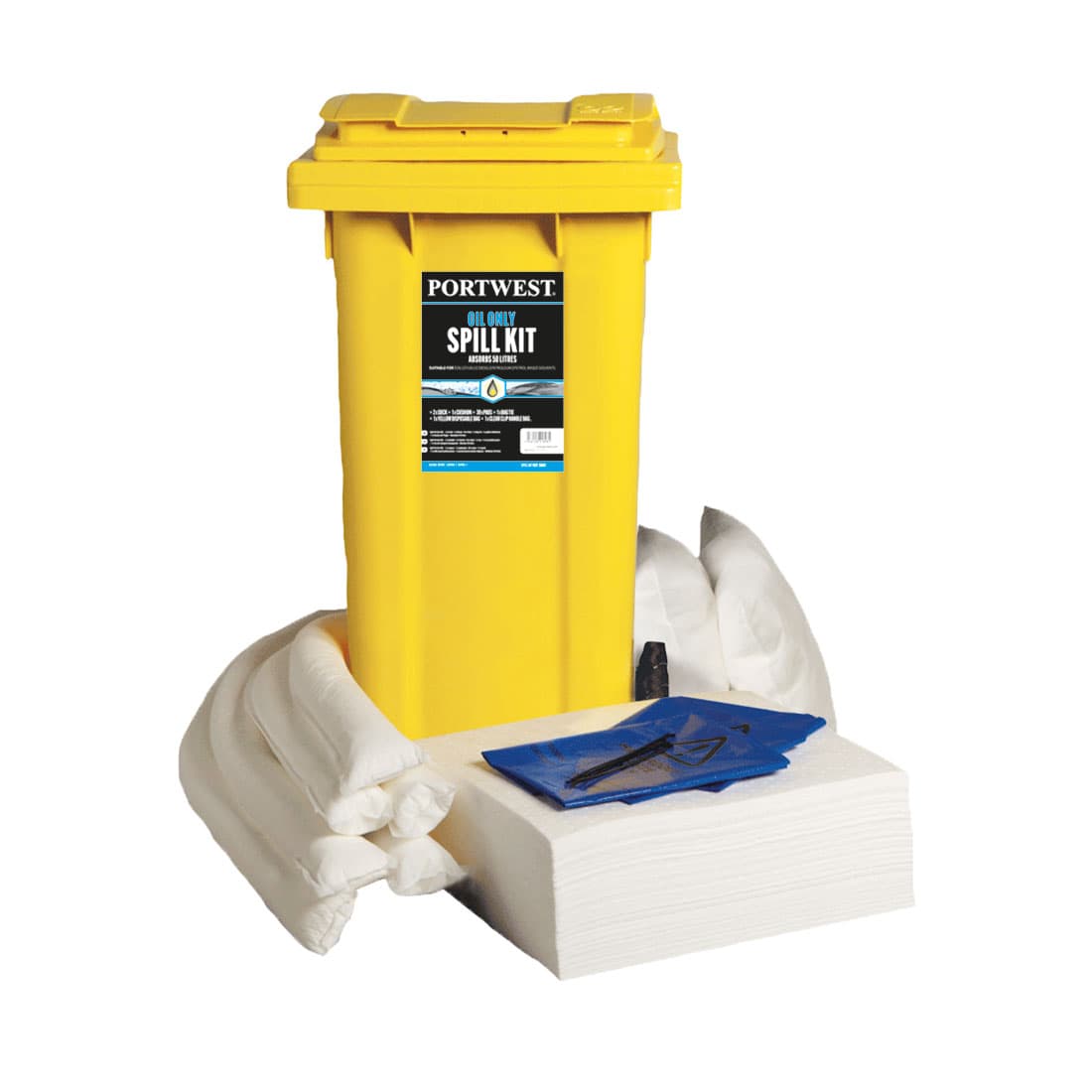 kit absorbants 120 litres pour hydrocarbures uniquement Blanc
