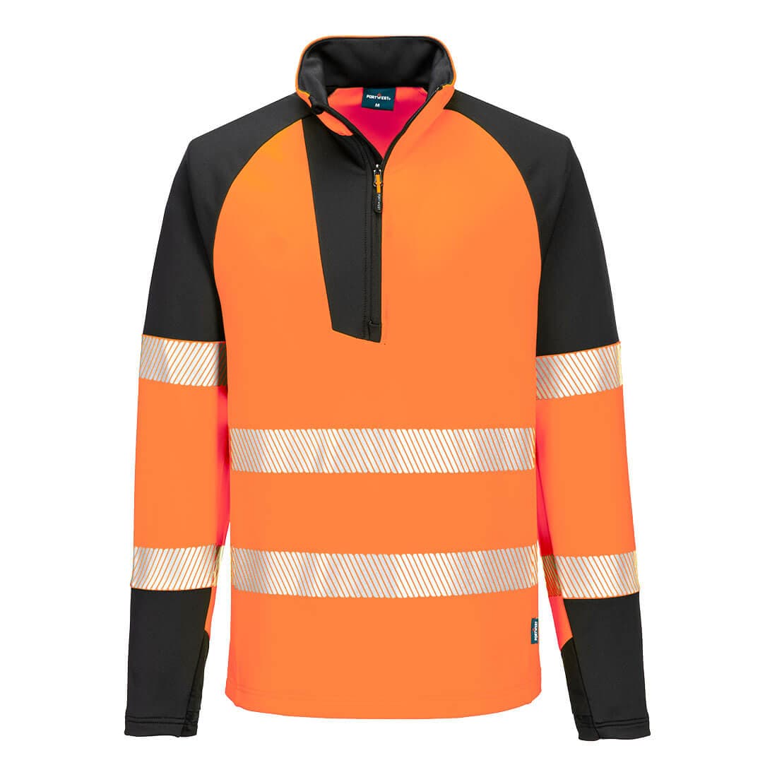 PW3 Hi-Vis Sweatshirt Zippé Orange/Noir