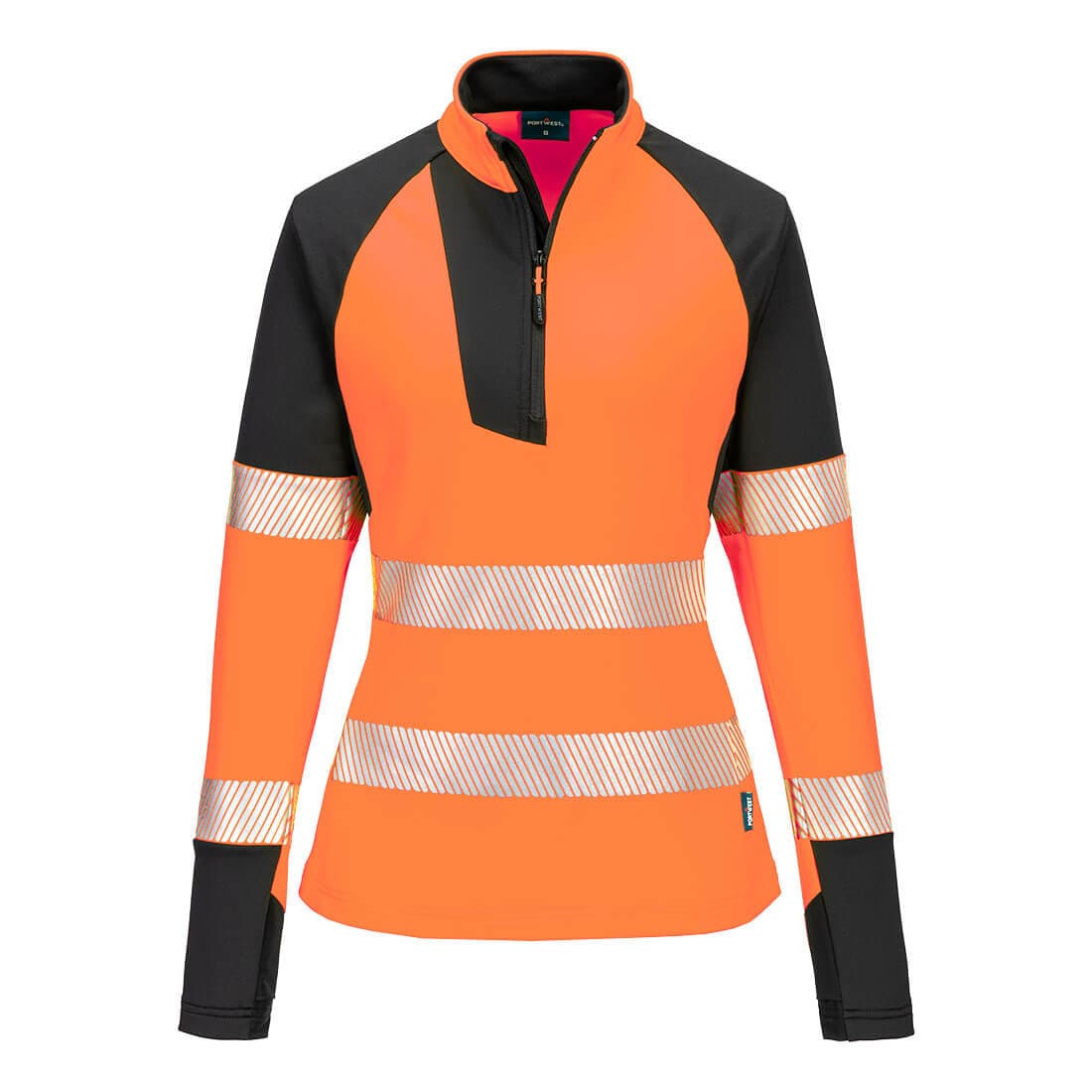 Sweatshirt zippé HV pour femme PW3 Orange/Noir