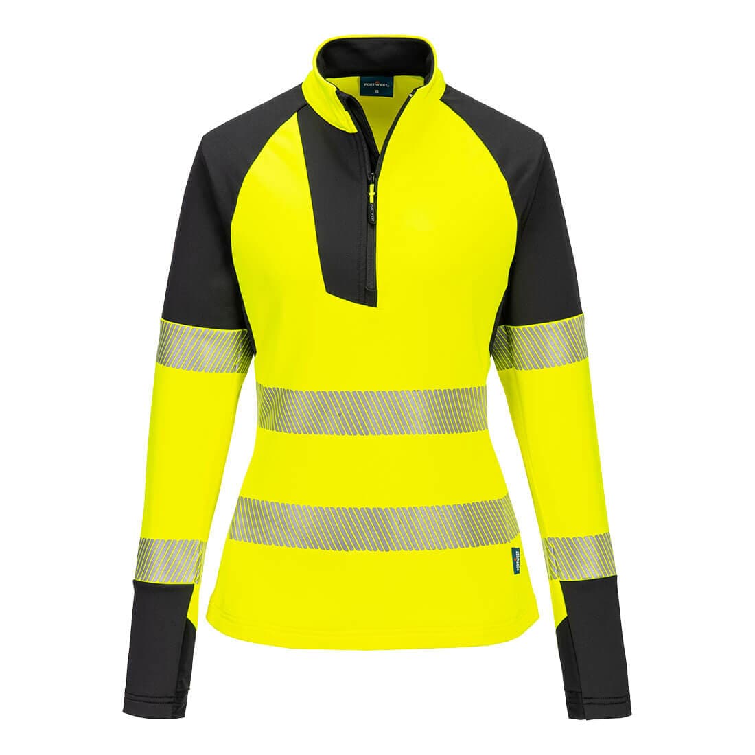 Sweatshirt zippé HV pour femme PW3 Jaune/Noir