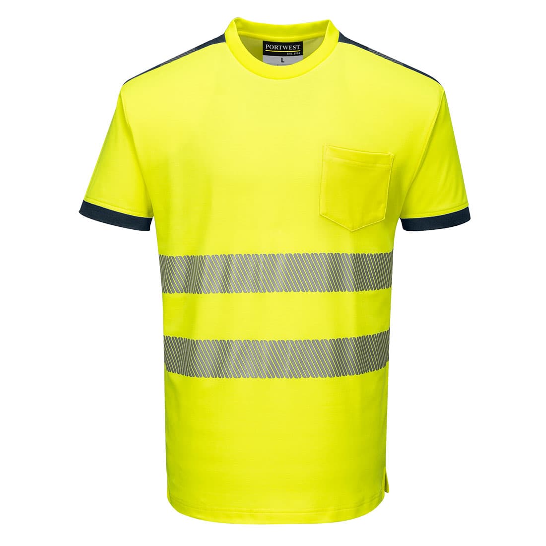 T-Shirt HV PW3 Jaune/Marine