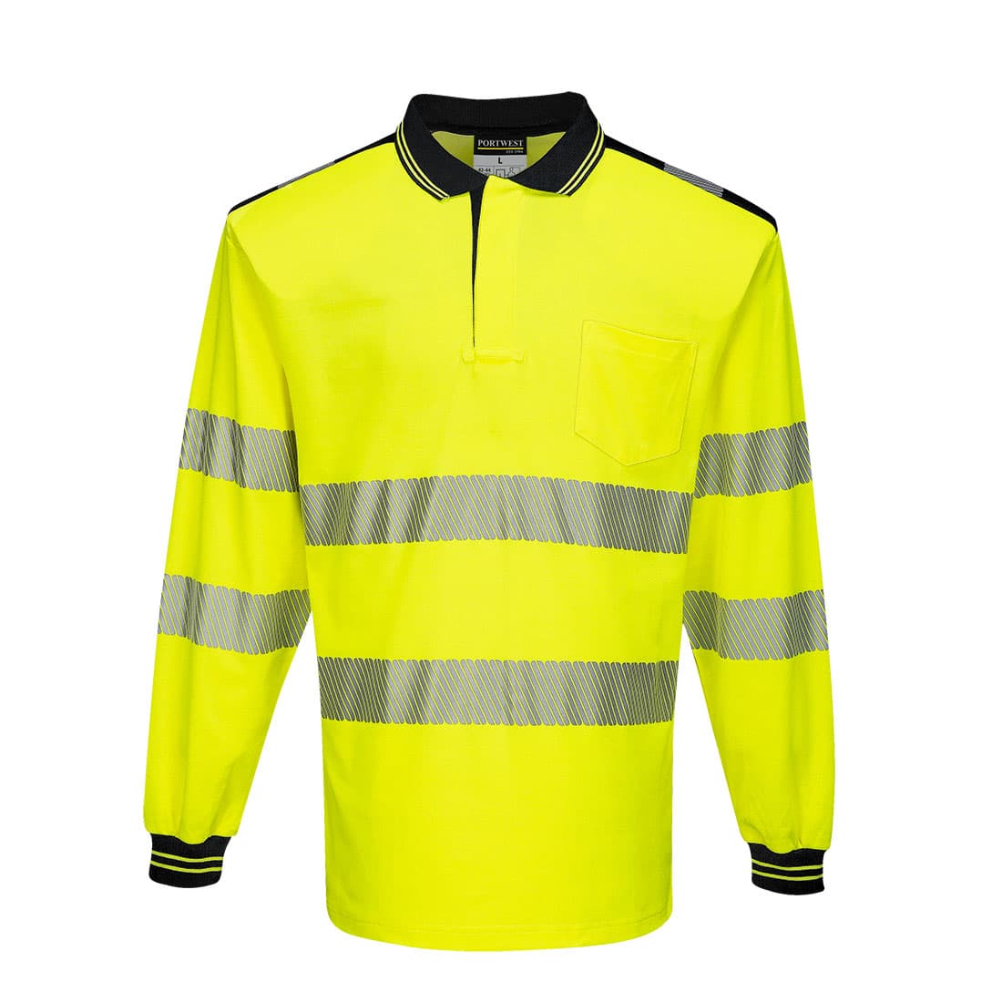 PW3 Polo Haute Visibilité ML Jaune/Noir