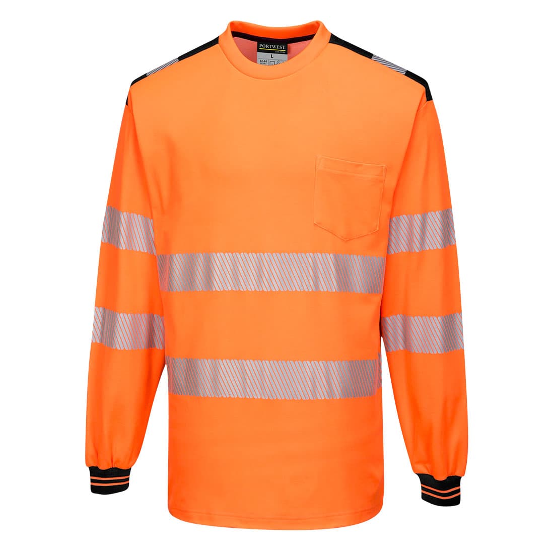 PW3 T-Shirt Haute Visibilité ML Orange/Noir