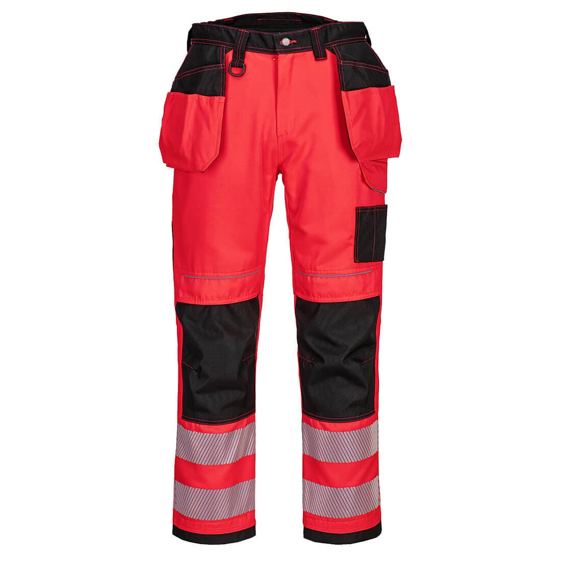 Pantalon HV PW3 poches flottantes Rouge/noir