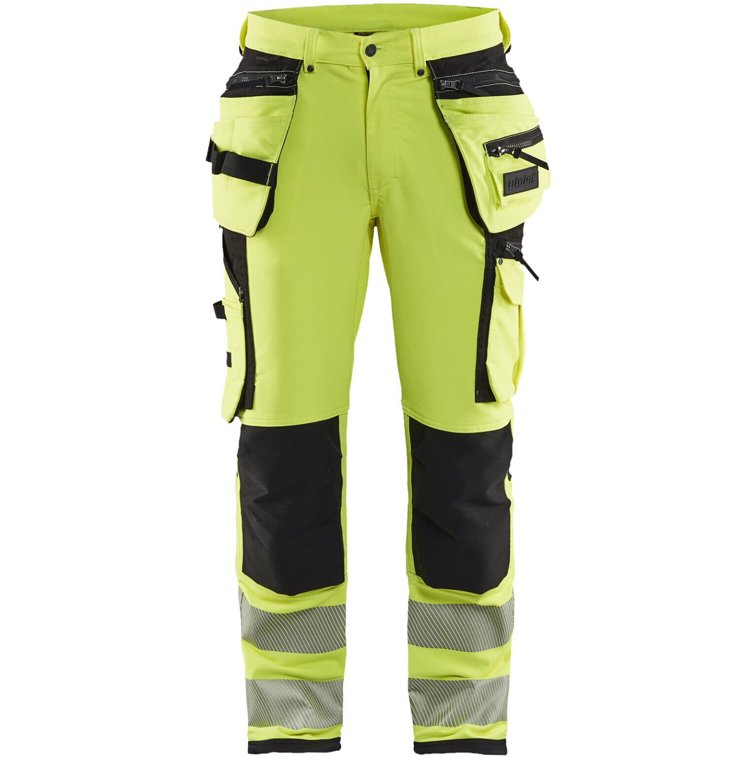 Pantalon artisan haute-visibilité stretch 4D Jaune fluo/Noir