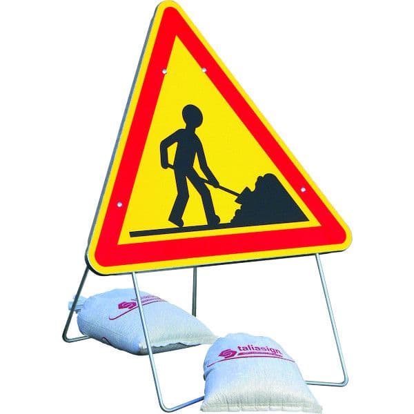 Panneau de chantier - Travailleur Avec Pied (2 sacs de lestage)