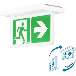 BAES évacuation SATI - 45lm/1h - IP43 IK07 - Pose mur/plafond - Visibilité+