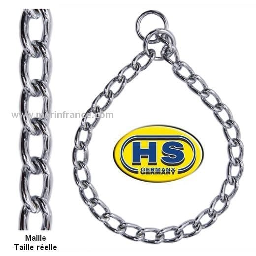 Collier étrangleur chaîne grosse maille HS, acier chromé