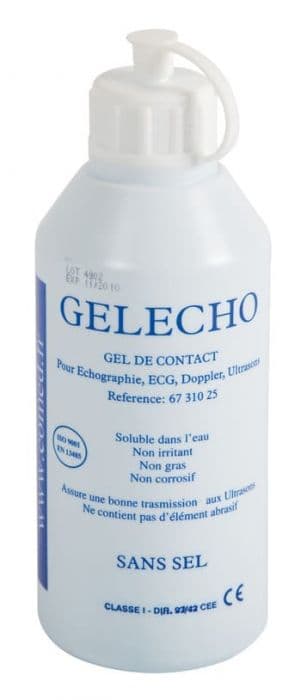 Gel de contact 250 ml pour échographie, ECG et Doppler, soluble à l'eau