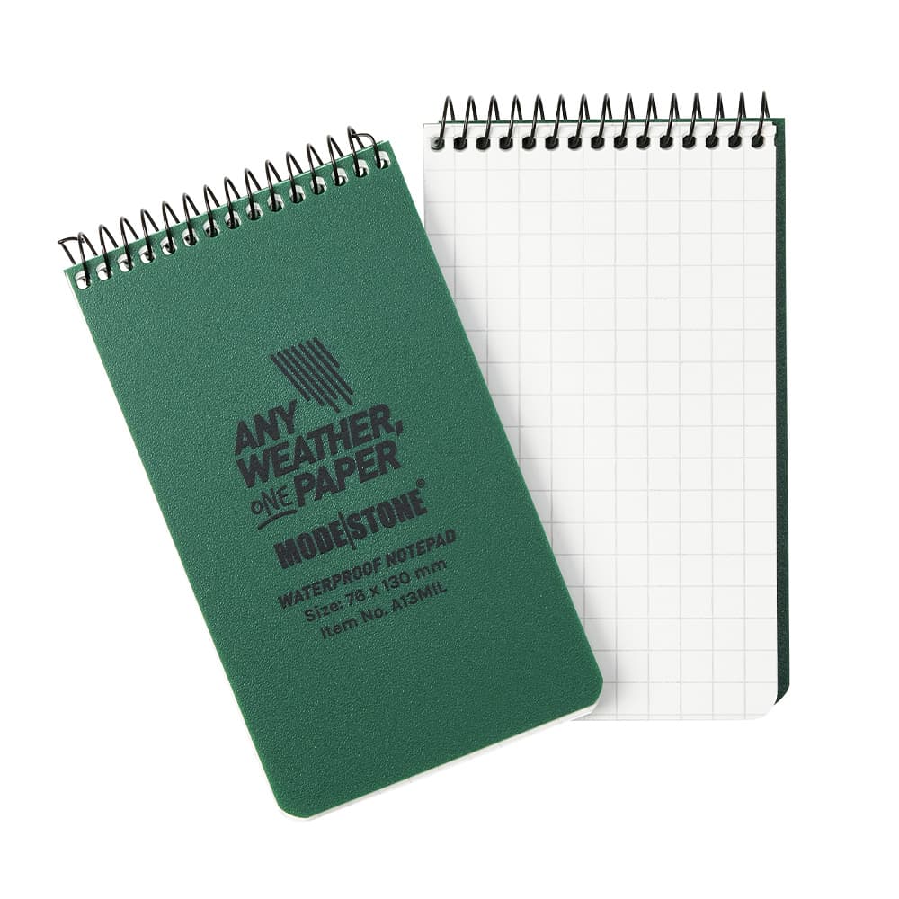 Carnet tout-temps militaire Modestone 100 pages 76 x 130 mm vert olive