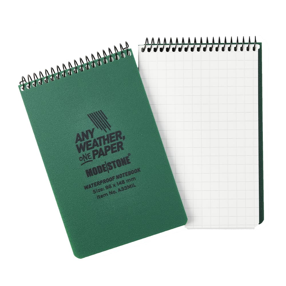 Carnet tout-temps militaire Modestone 100 pages 96 x 148 mm vert olive