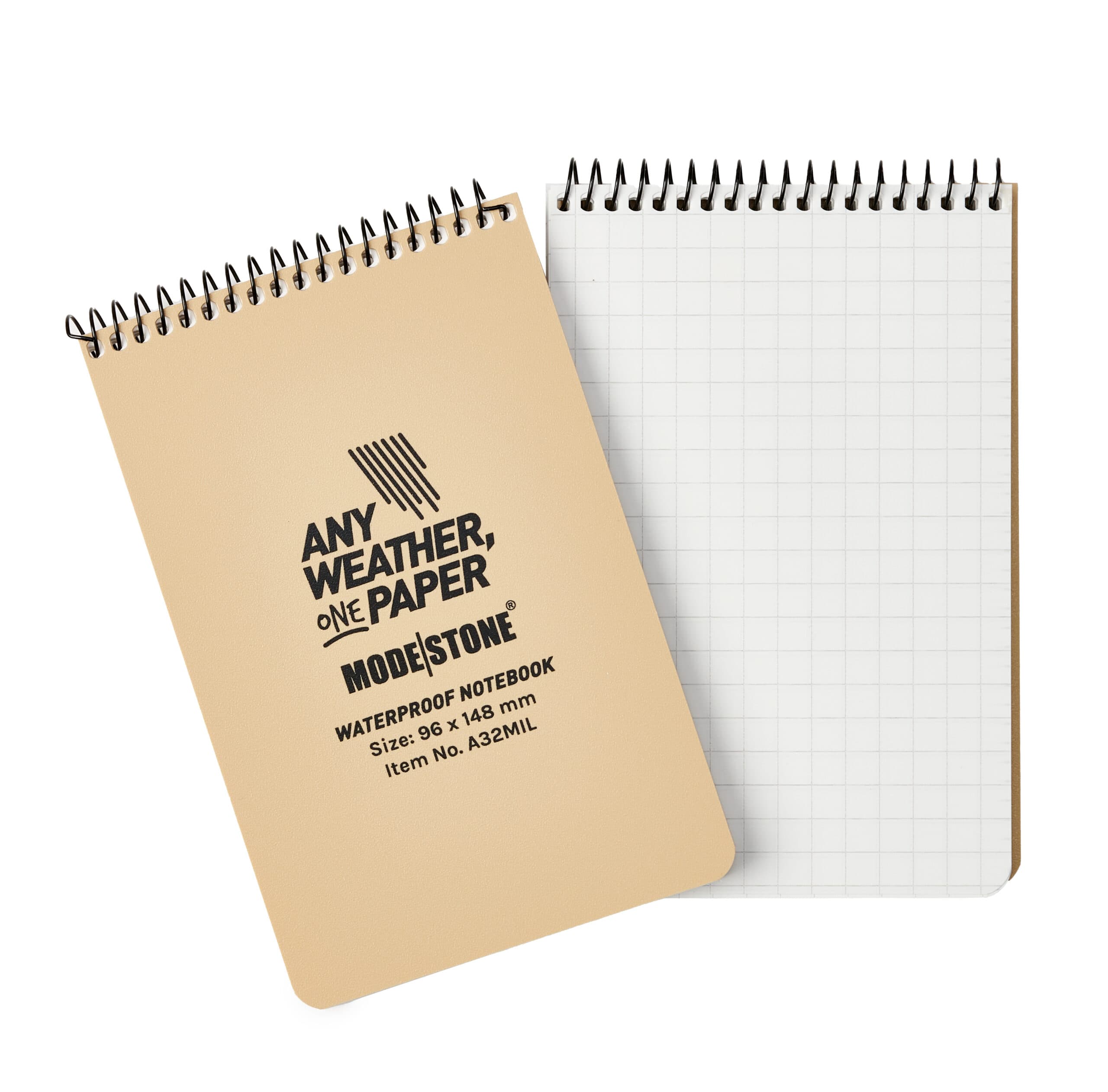 Carnet tout-temps militaire Modestone 100 pages 96 x 148 mm tan
