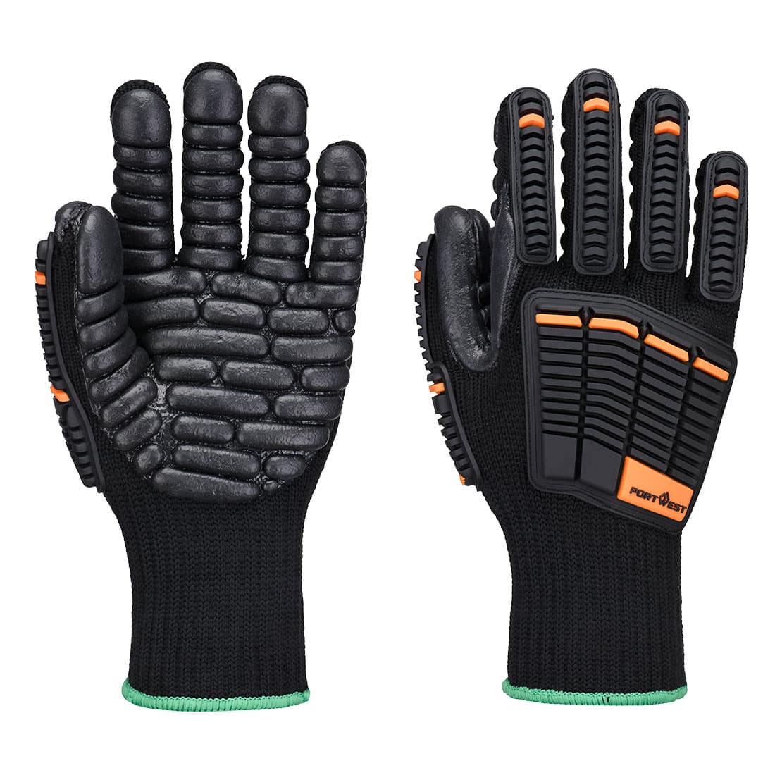 Gant anti-vibrations anti-chocs jauge 10 - Noir