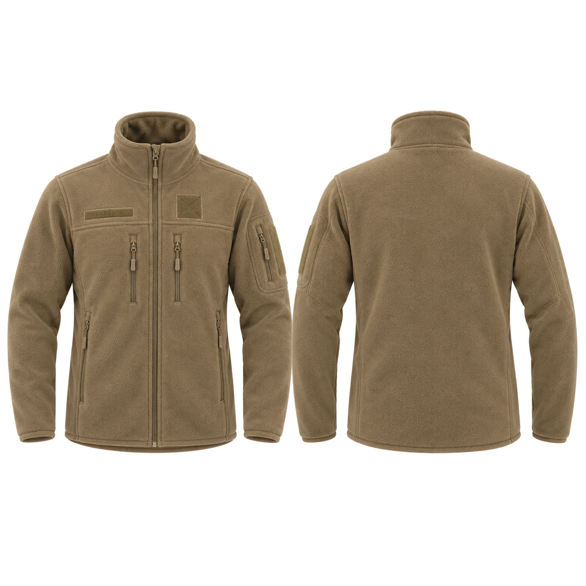 Blouson polaire ajusté anti-bouloche coyote
