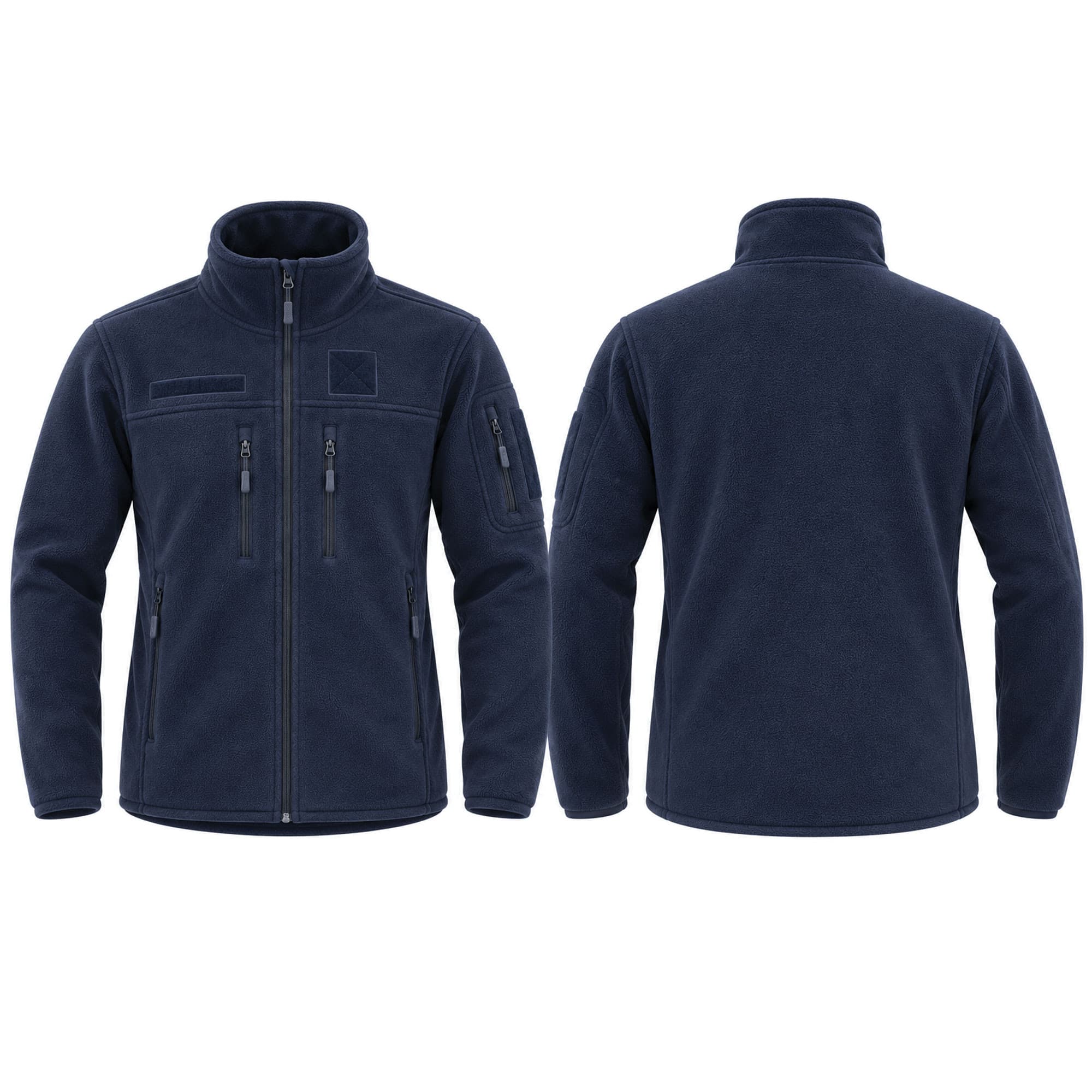 Blouson polaire ajusté anti-bouloche bleu marine