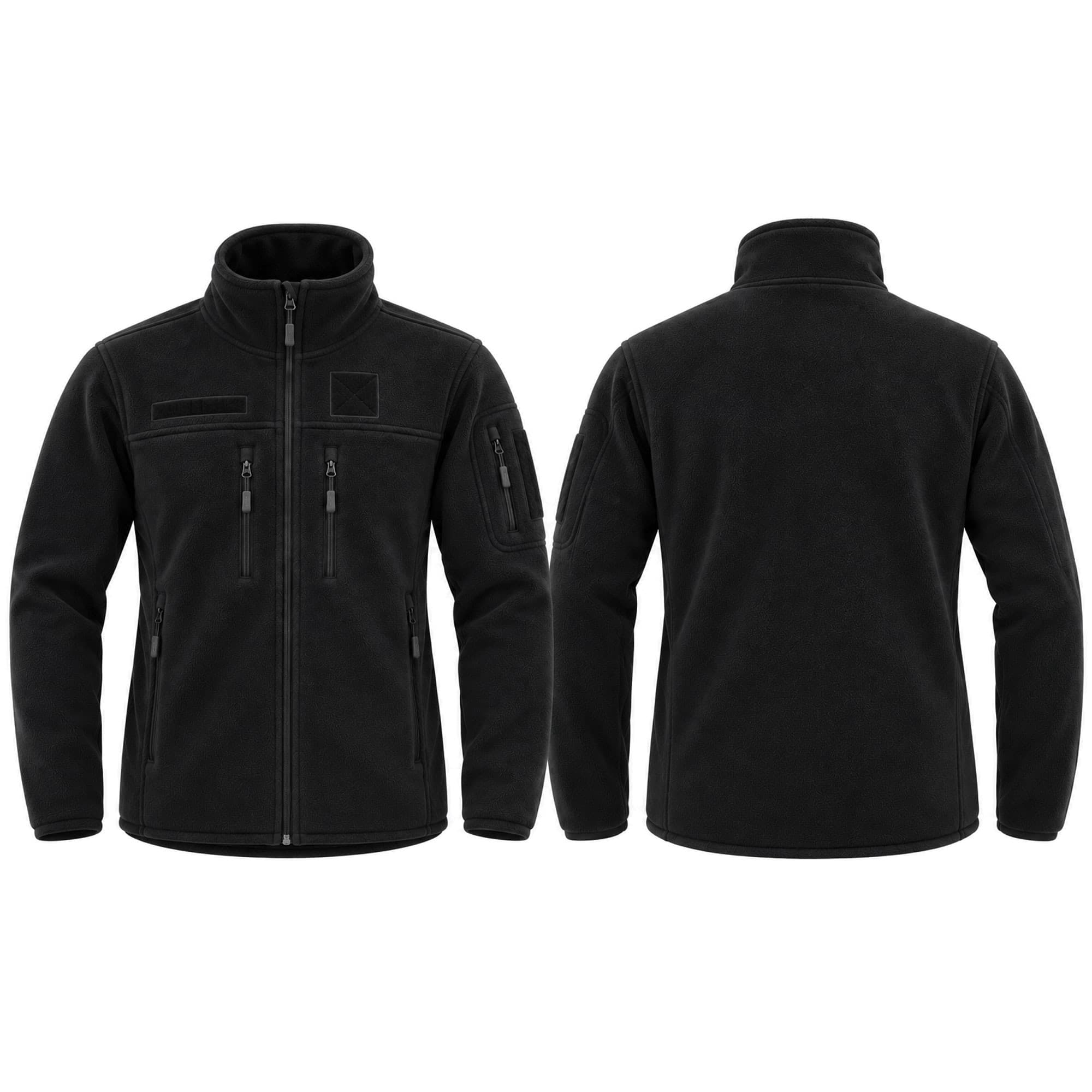 Blouson polaire ajusté anti-bouloche noir