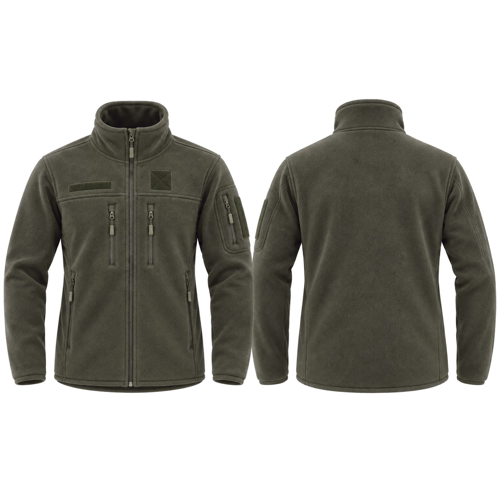 Blouson polaire ajusté anti-bouloche vert armée