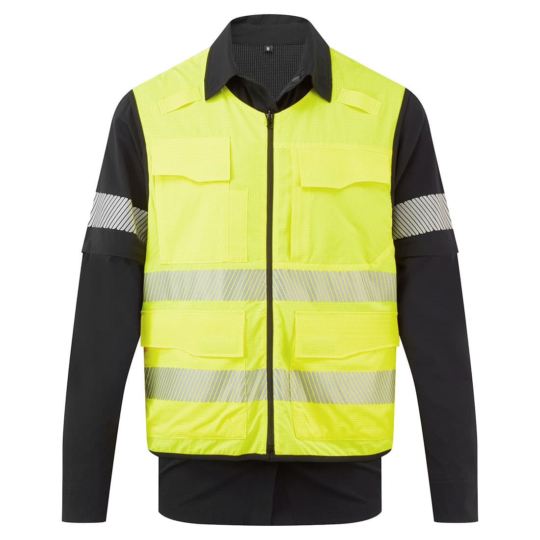 Chemise modulable haute visibilité Ultimate Modular avec gilet amovible - Noir/jaune