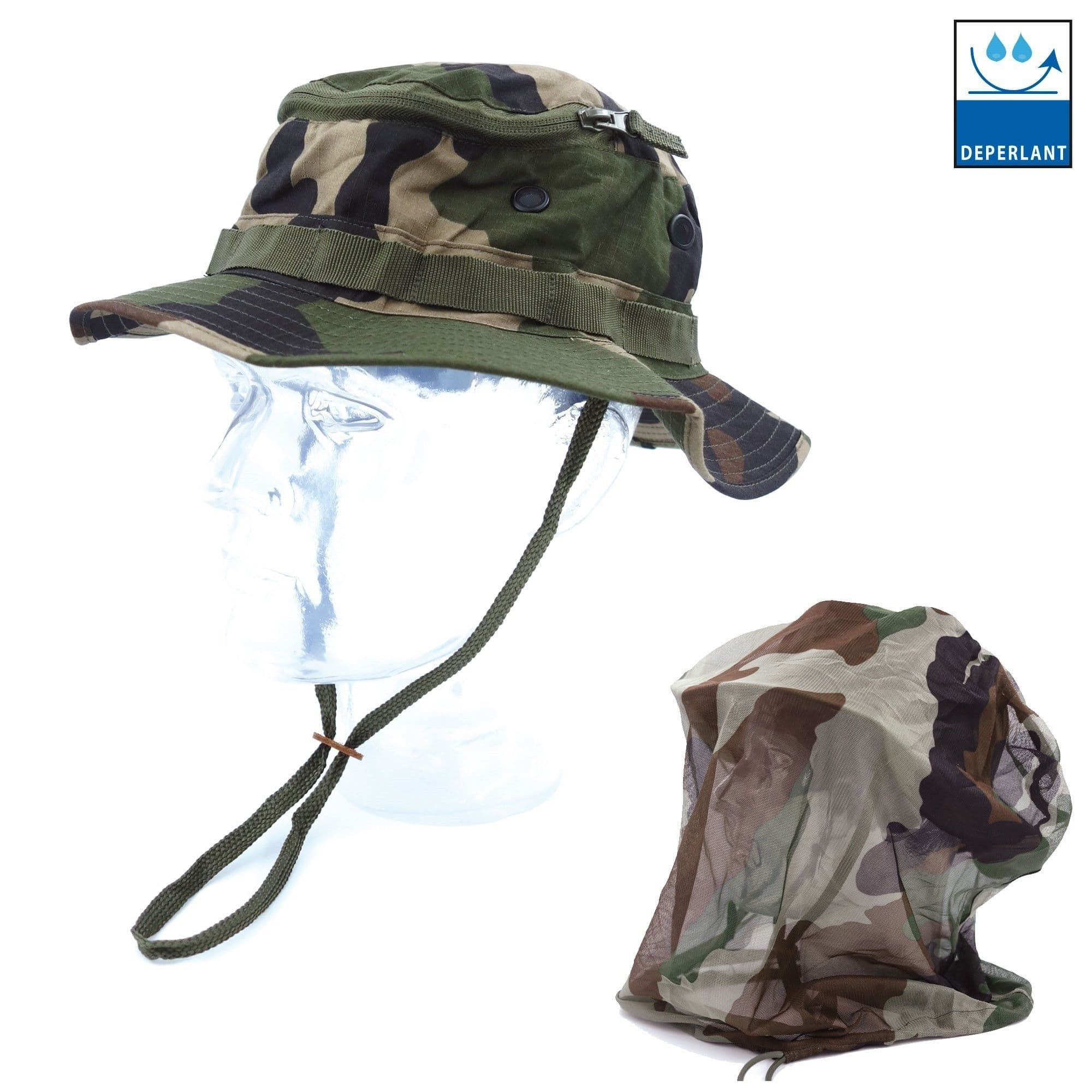 Chapeau jungle avec moustiquaire en polycoton déperlant