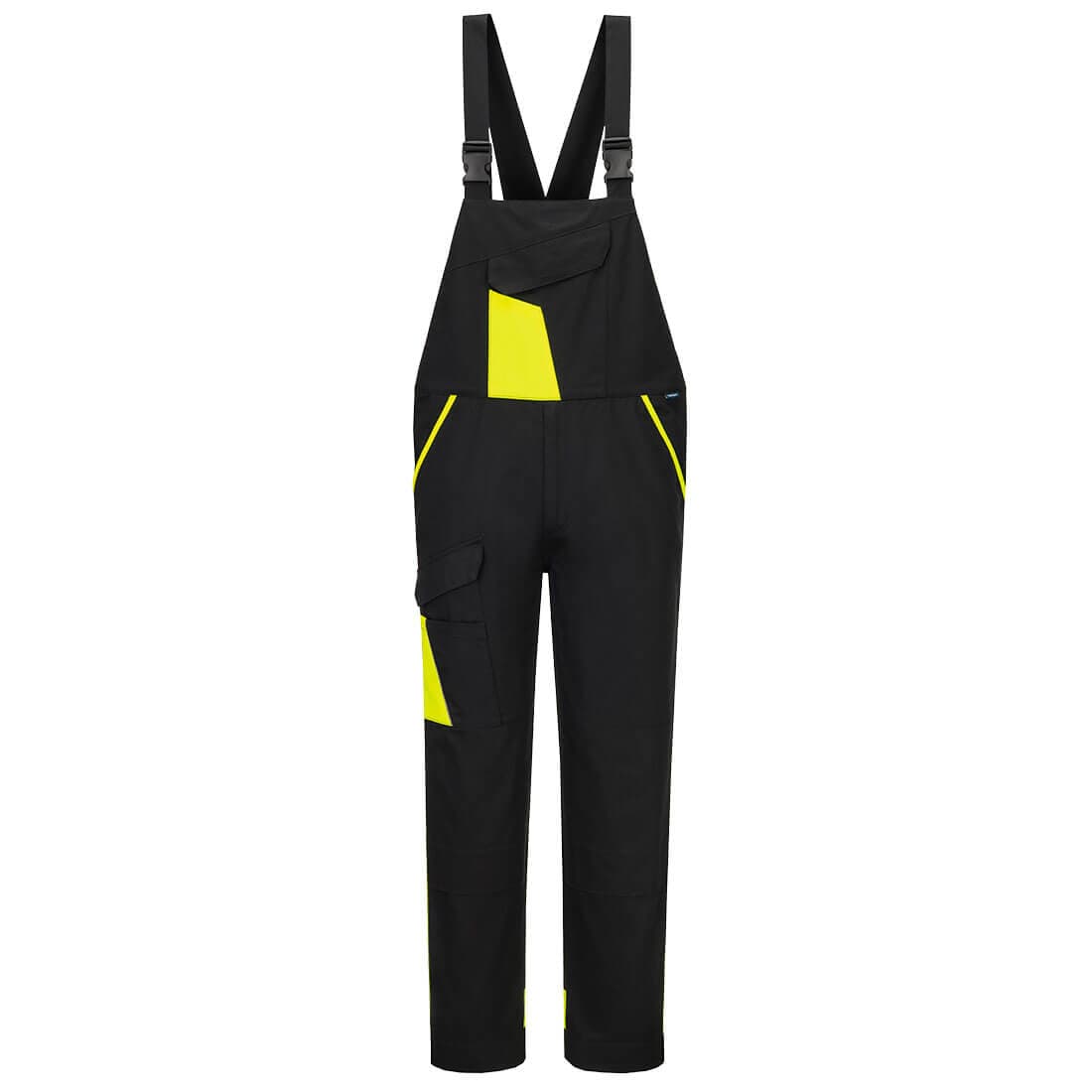 Cotte à bretelles de travail coton bicolore WX1 260 g - Noir/jaune