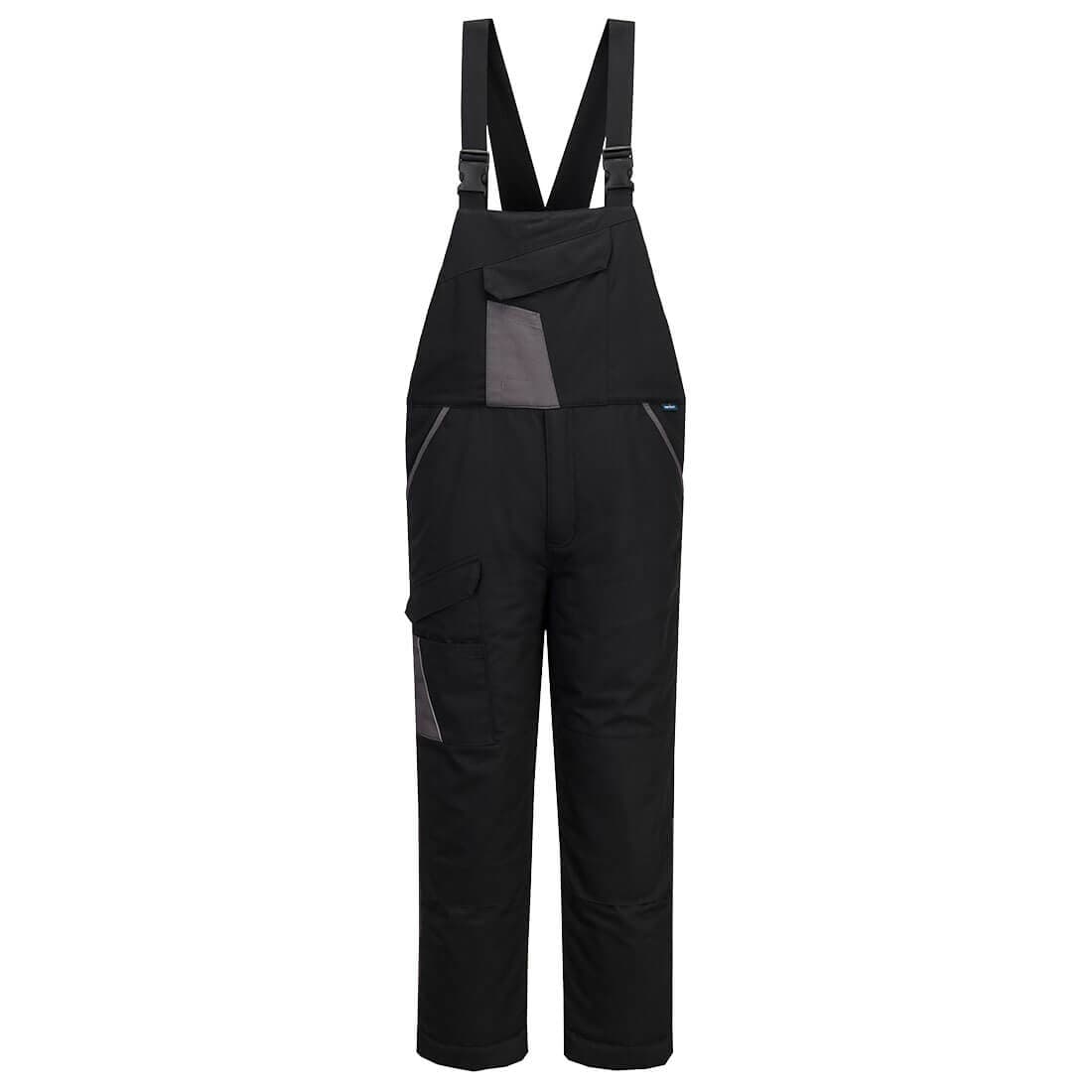 Cotte à bretelles matelassée coton bicolore WX1 - Noir/Gris