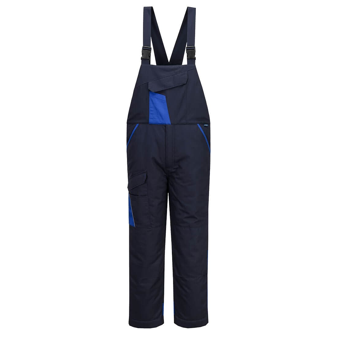 Cotte à bretelles matelassée coton bicolore WX1 - Marine/Royal