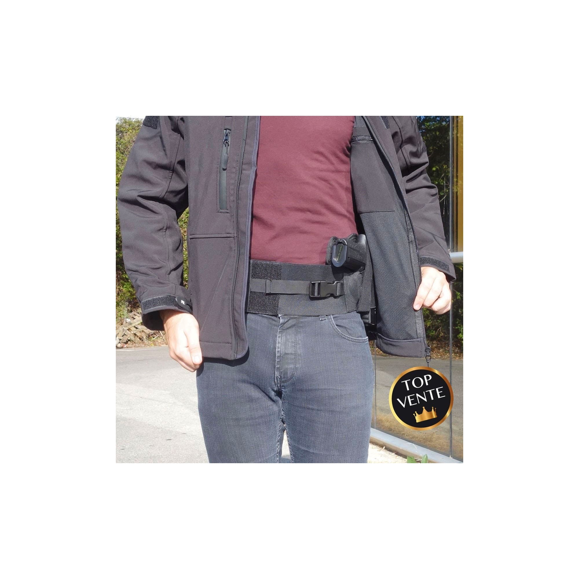 Ceinture holster port discret avec porte-chargeurs et porte-menottes