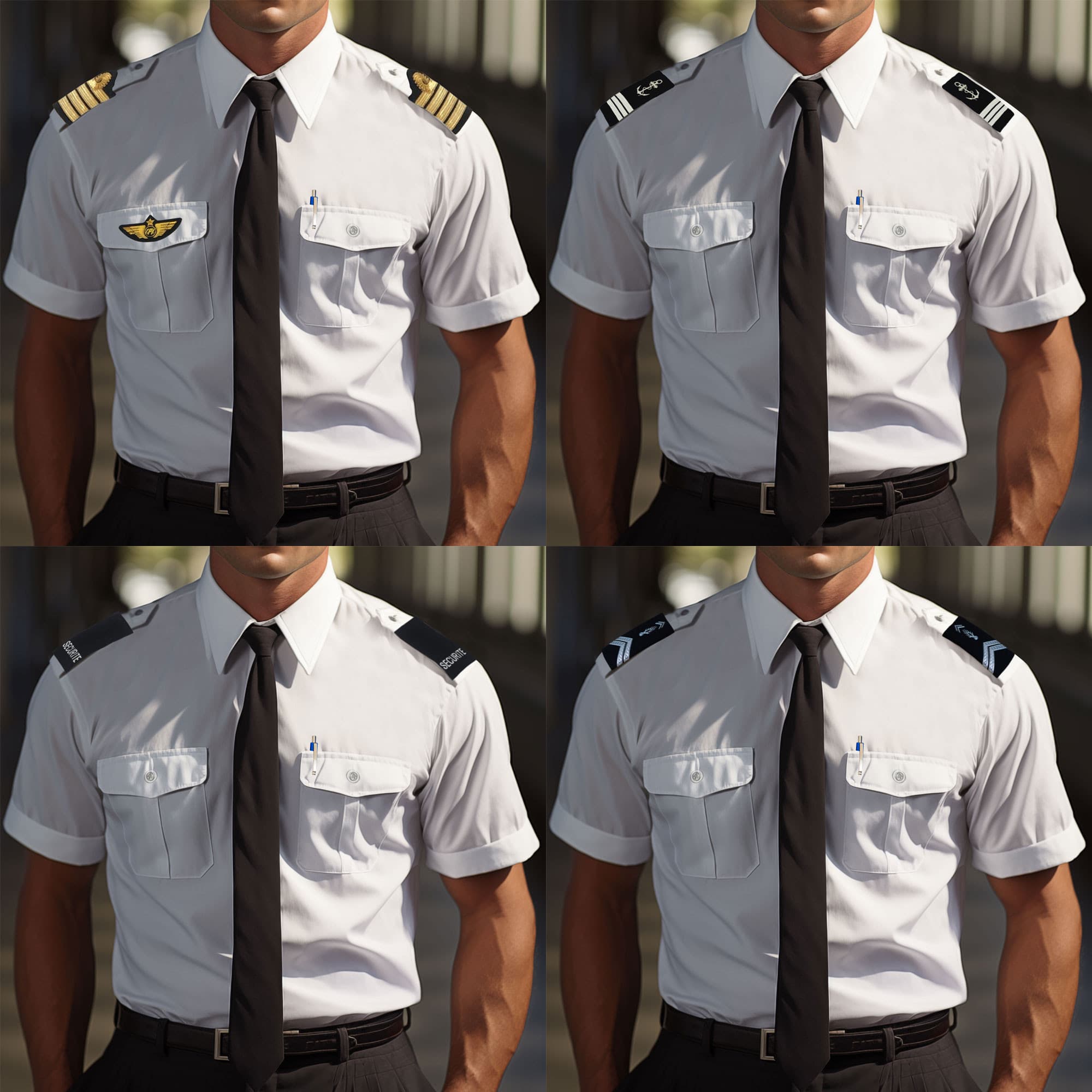 Chemise pilote manches courtes blanche