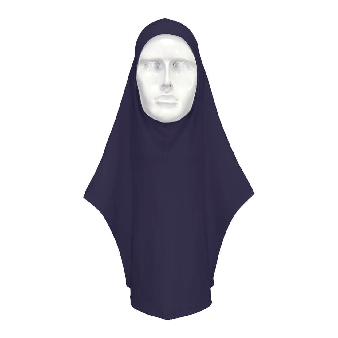 Hijab de travail stretch avec masque facial intégré - Marine
