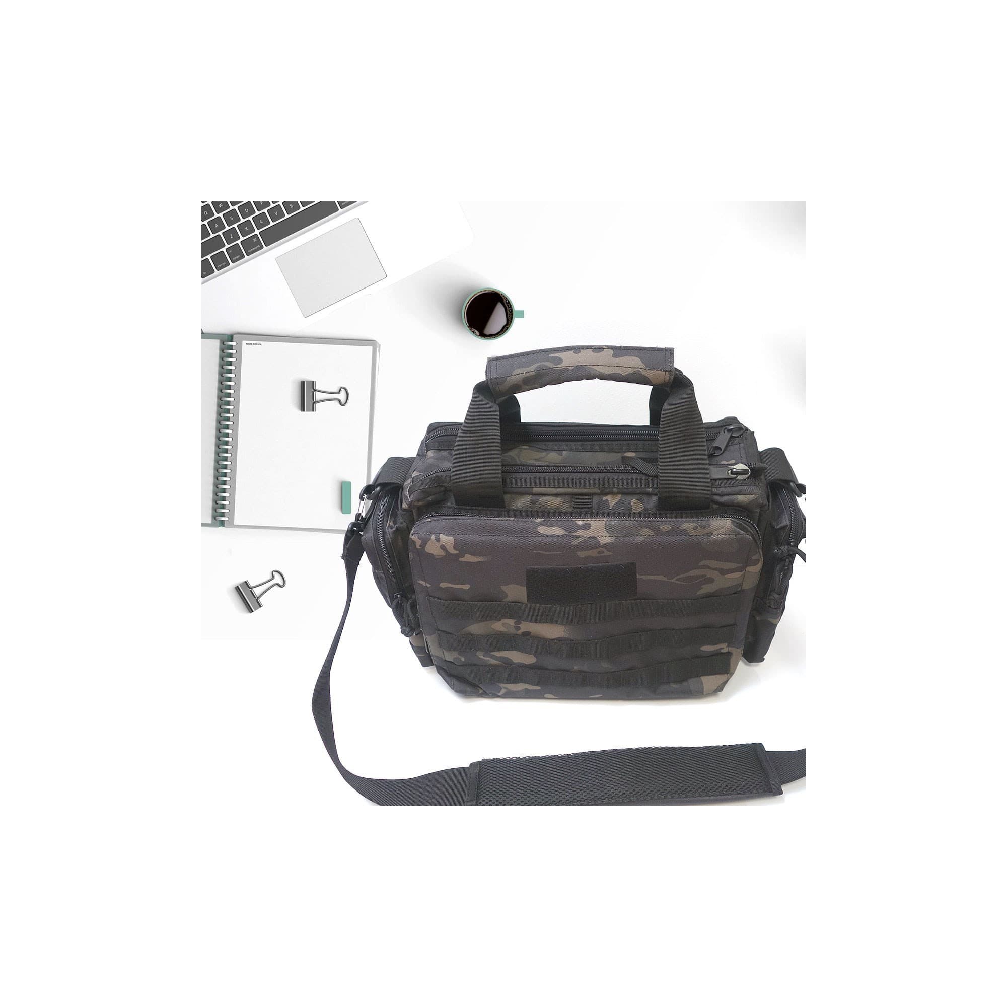Sacoche porte-documents Molle en polyester 600D camouflage noir