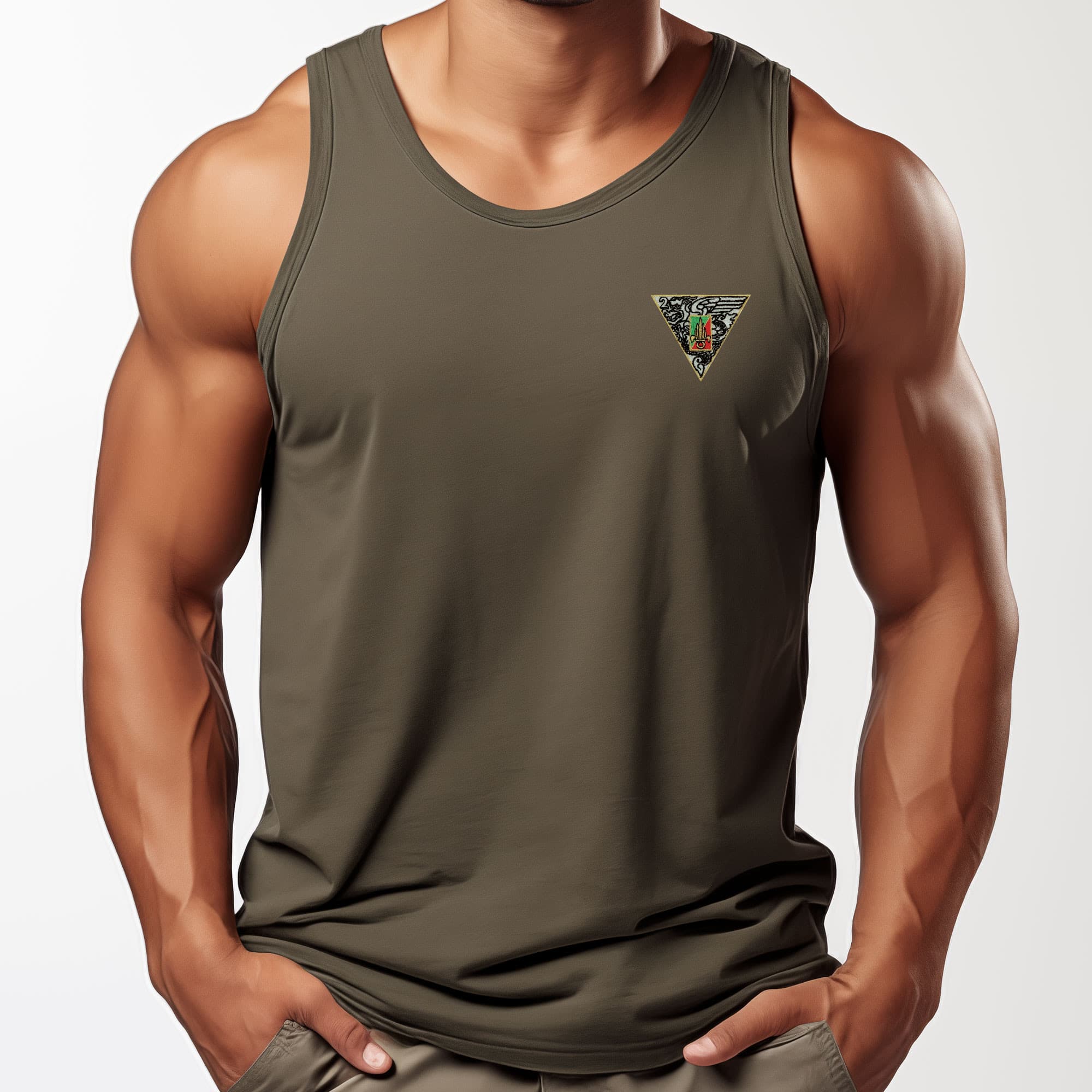 Débardeur 2e REP brodé vert armée