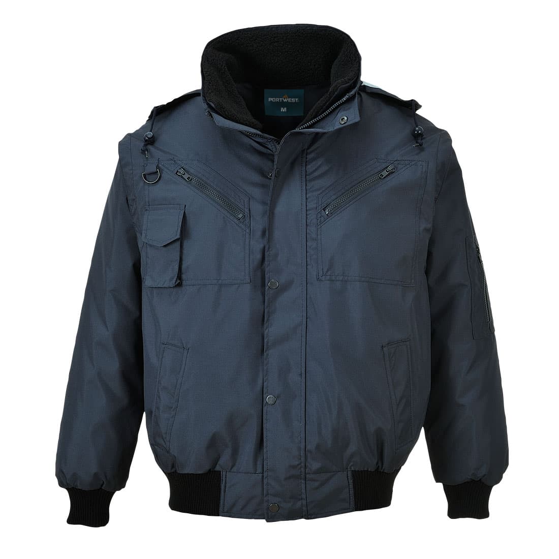 Blouson bomber 4 en 1 imperméable à doublure amovible - Marine