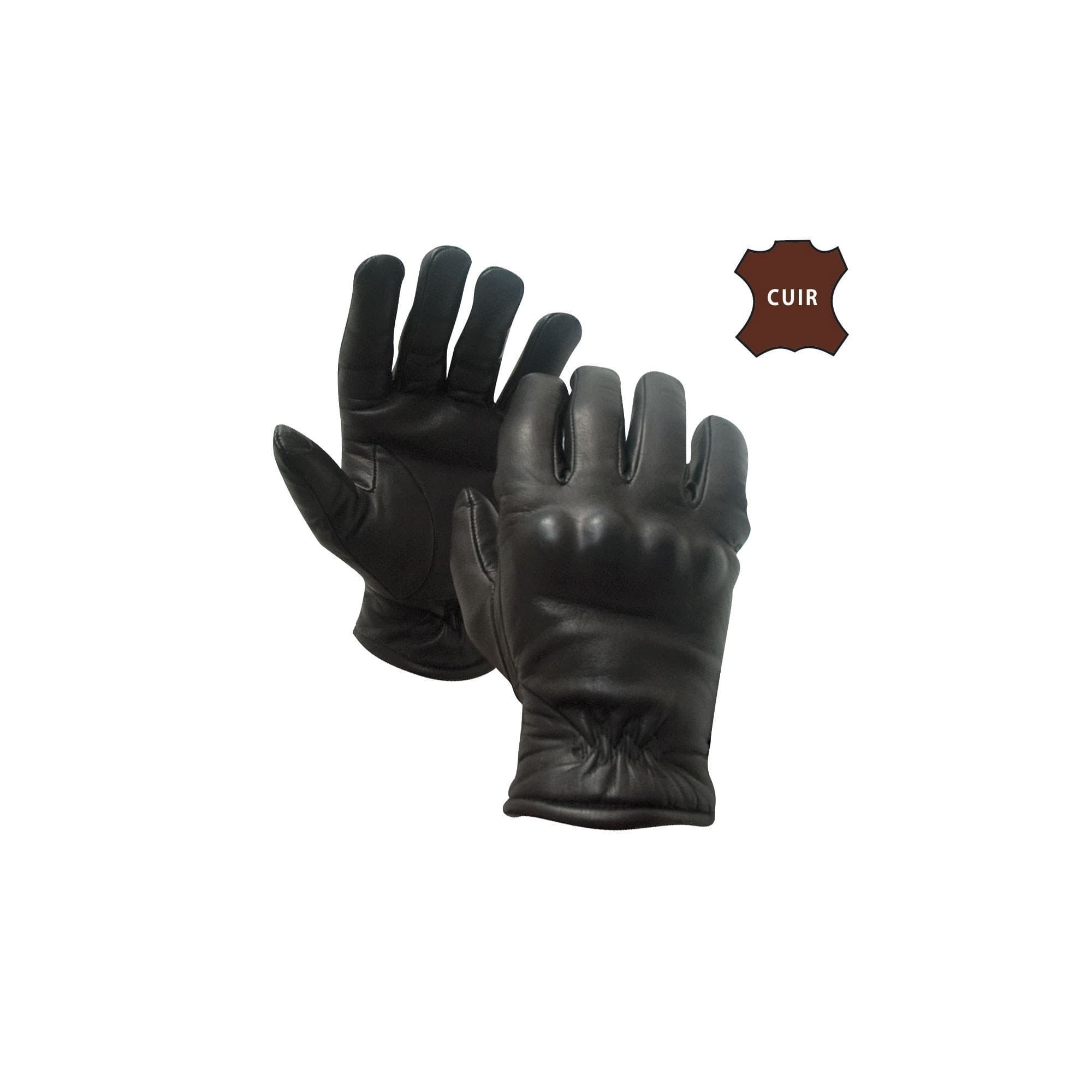 Gants d'intervention BAC en cuir à coques noirs