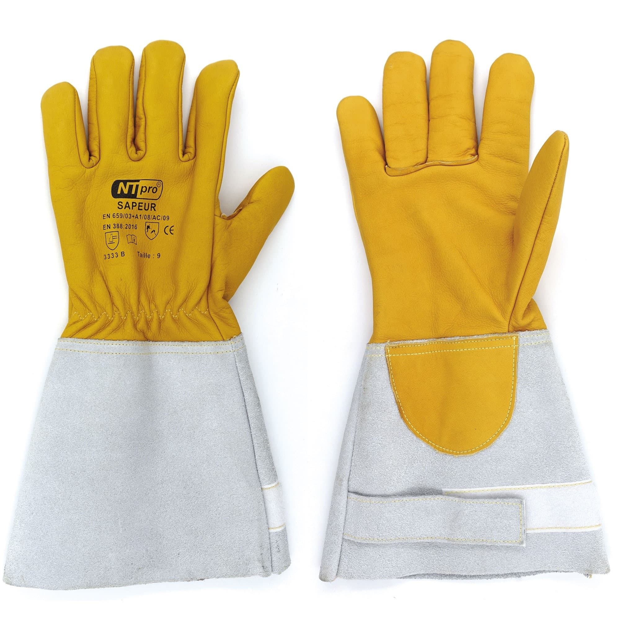 Gants hydrofuges Sapeurs-pompiers en cuir fleur de bovin