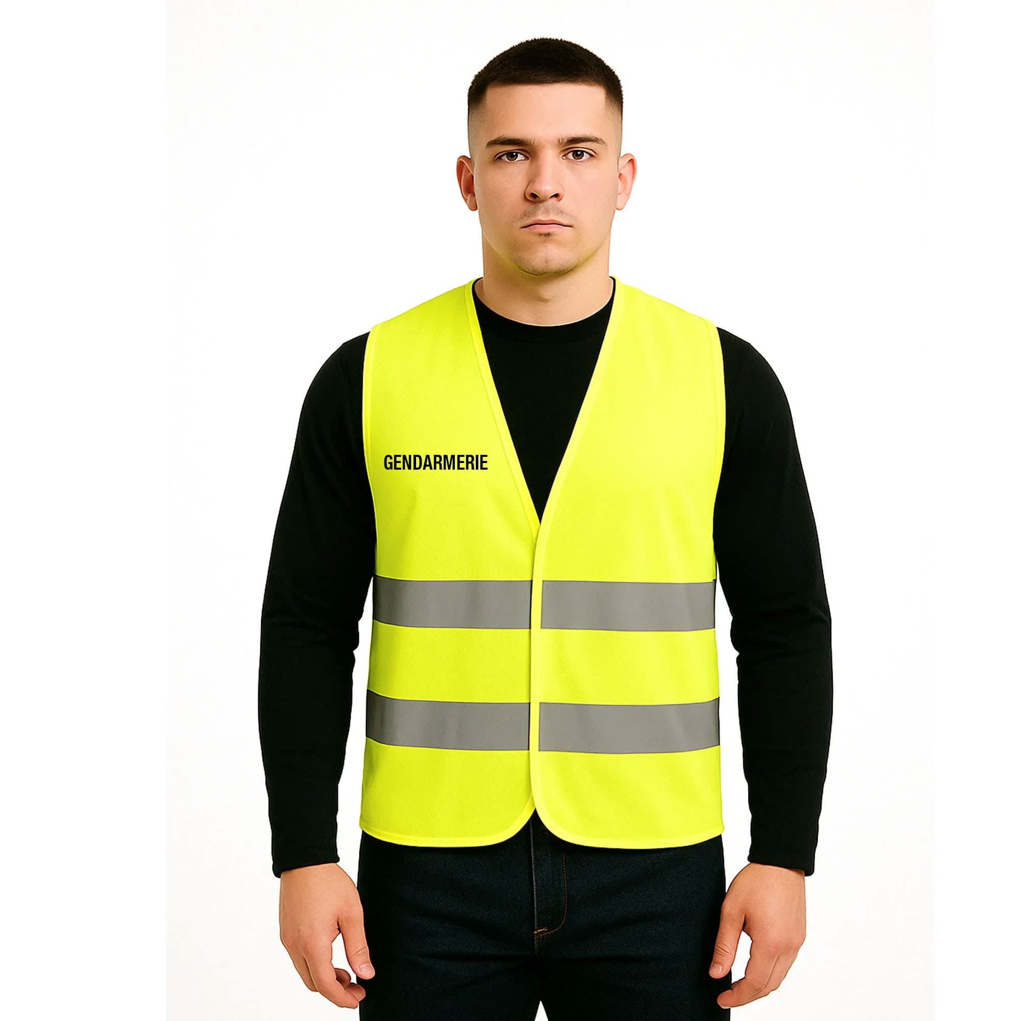 Gilet haute visibilité Gendarmerie jaune fluo