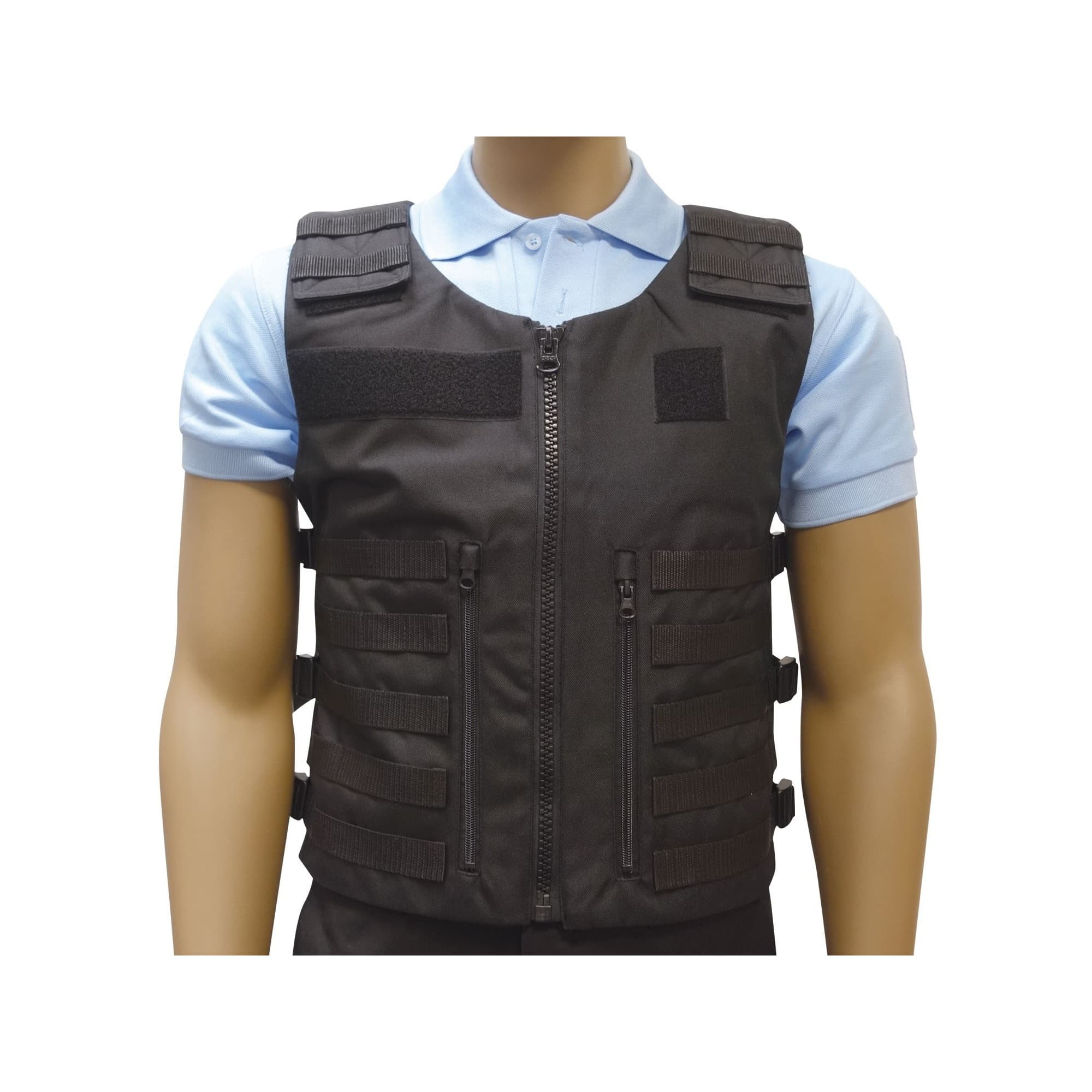 Gilet tactique Raid Molle en polyester 600D noir