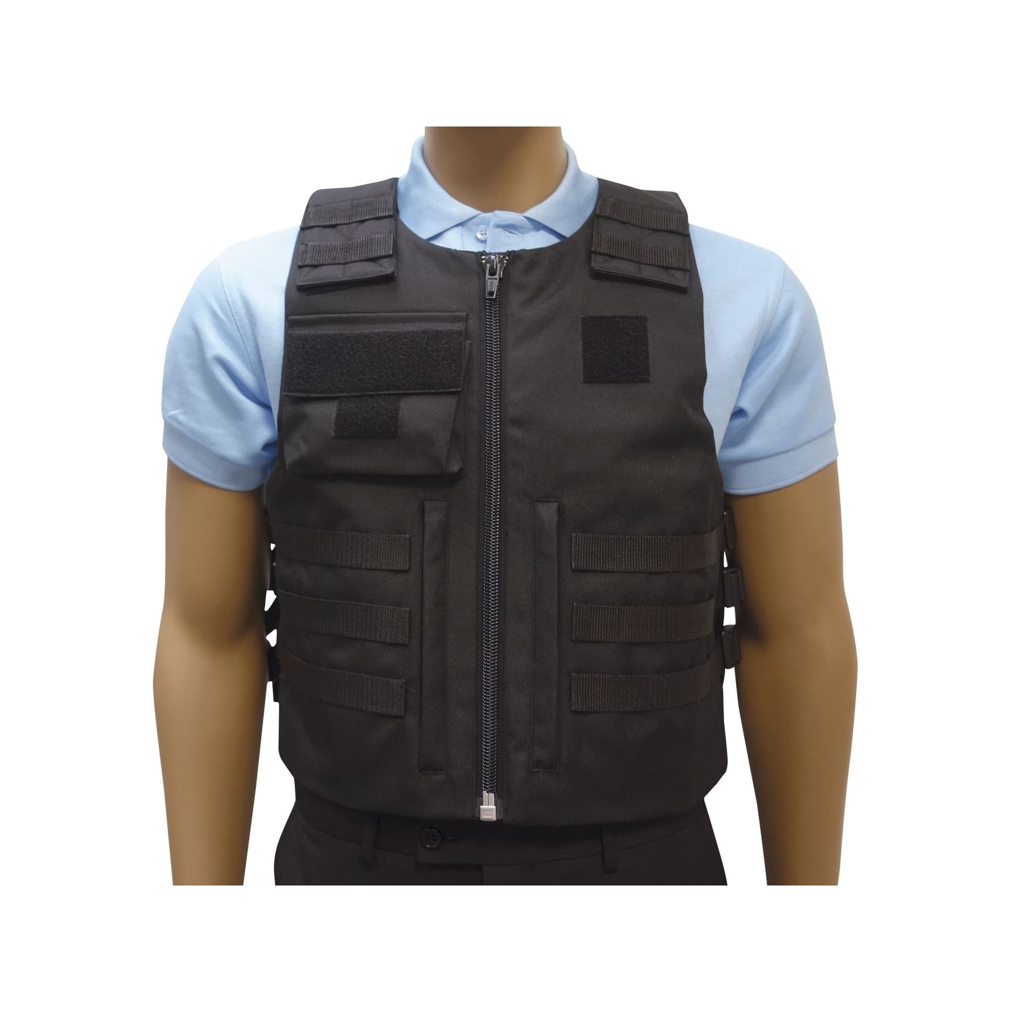 Housse de gilet pare-balles opérationnelle zip central noire