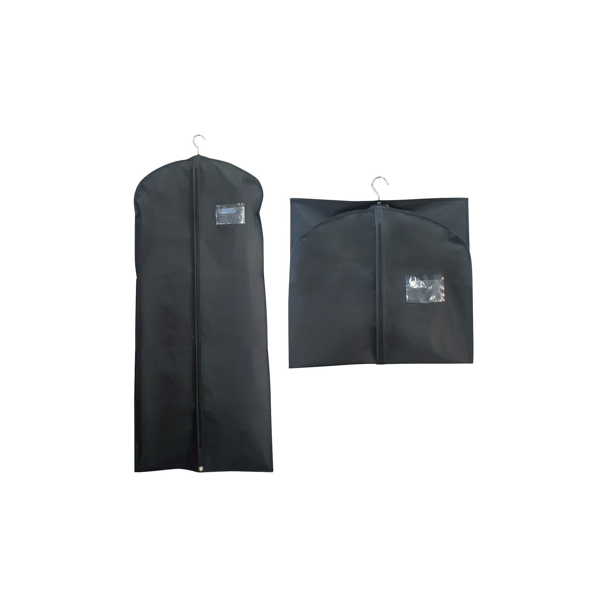 Housse de vêtement zippée 60 x 110 cm noire