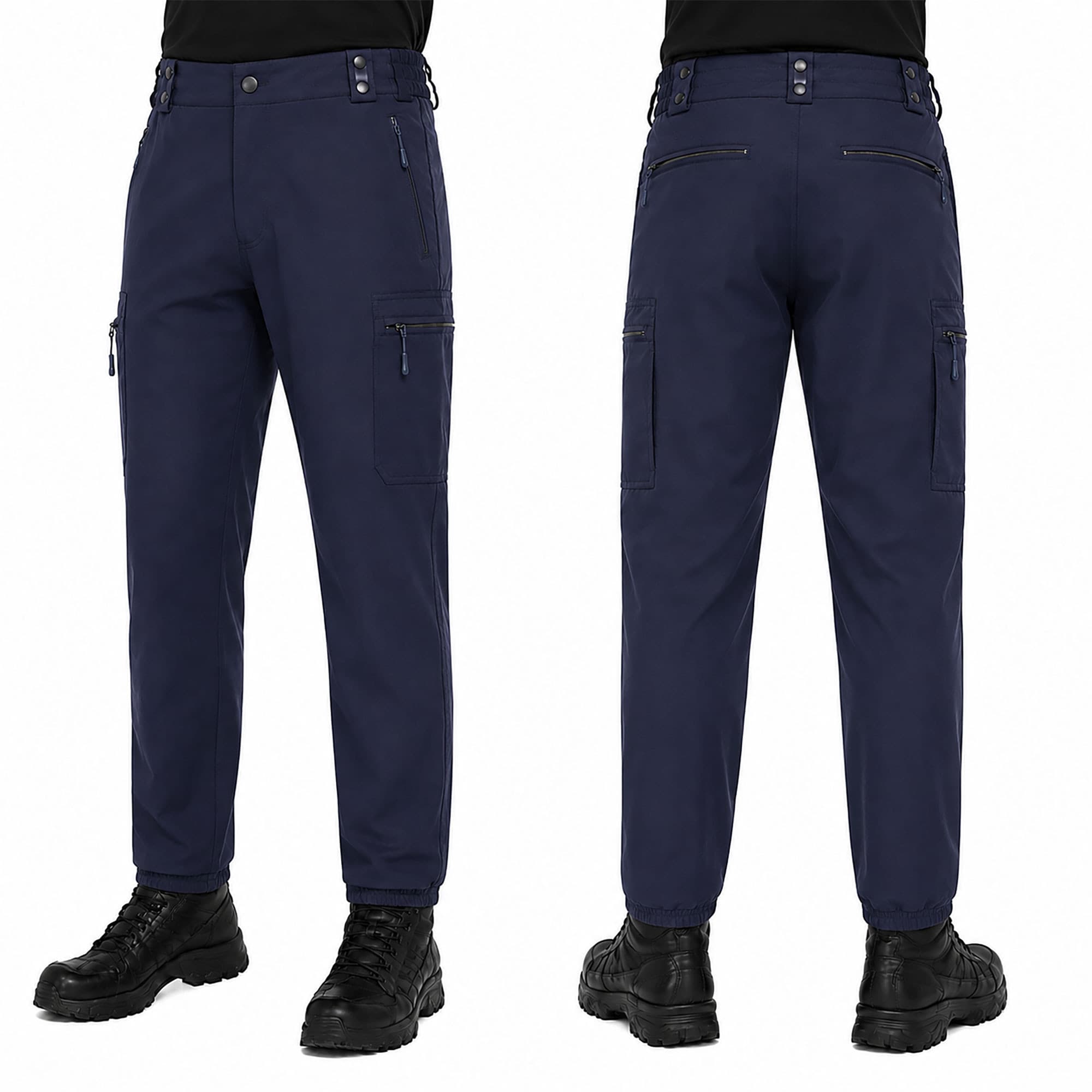 Pantalon d'intervention mat à poches latérales bleu marine