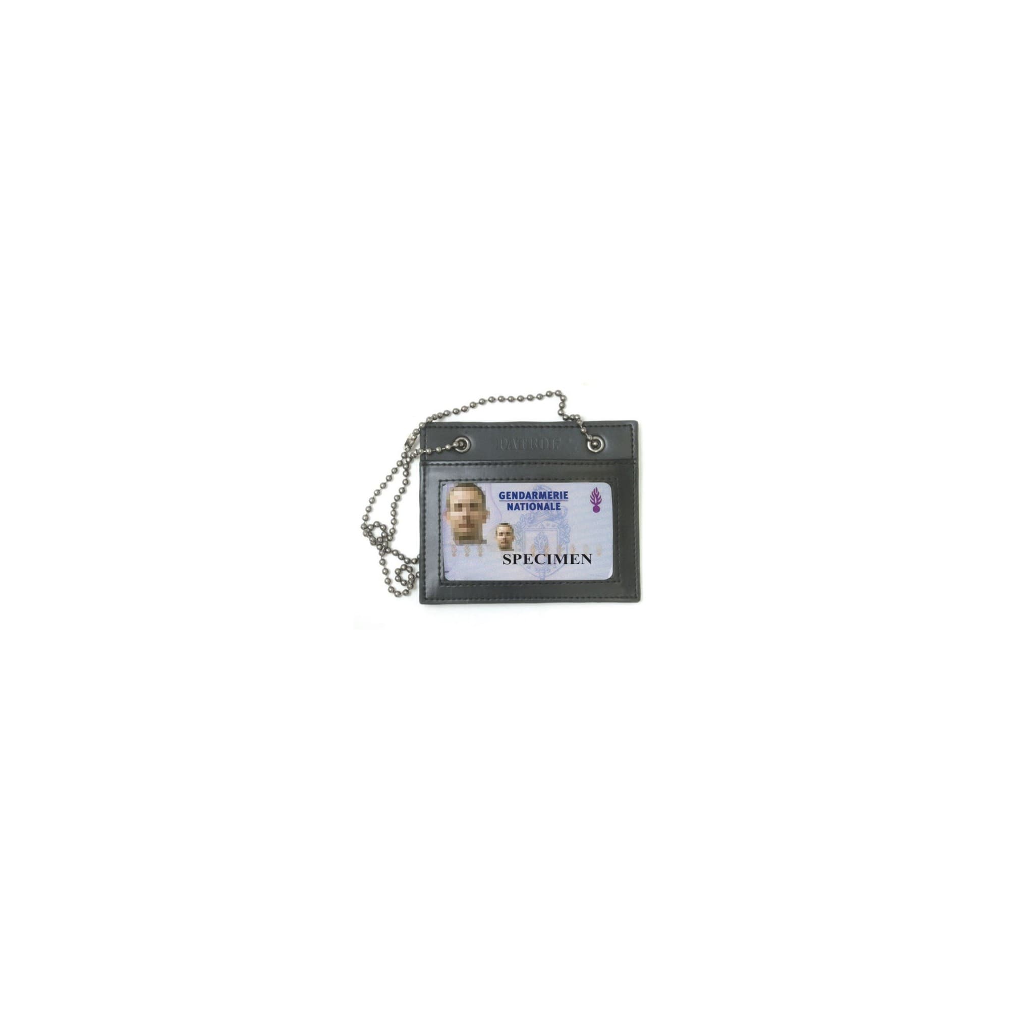 Porte-cartes avec chaîne format CB en cuir