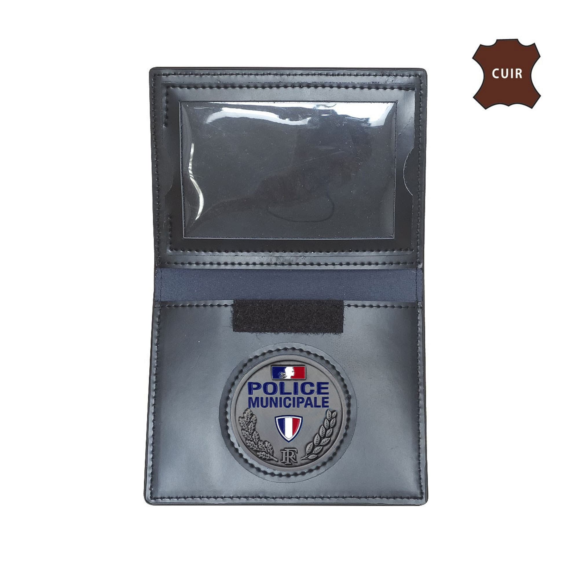 Portefeuille cuir 2 volets Police municipale avec emplacement Navigo