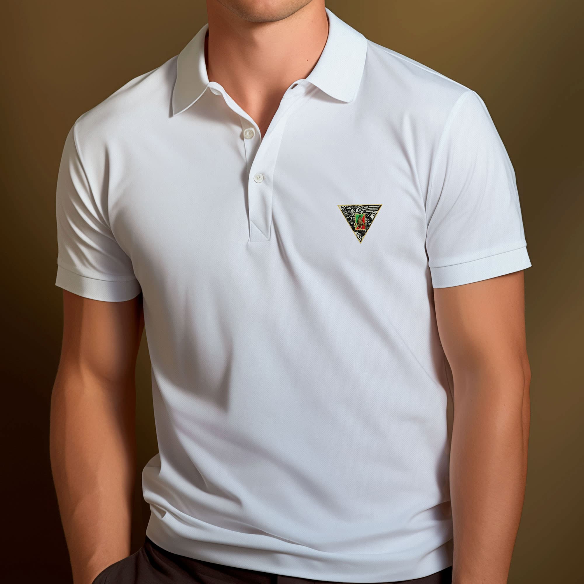 Polo 2e REP brodé en coton peigné blanc