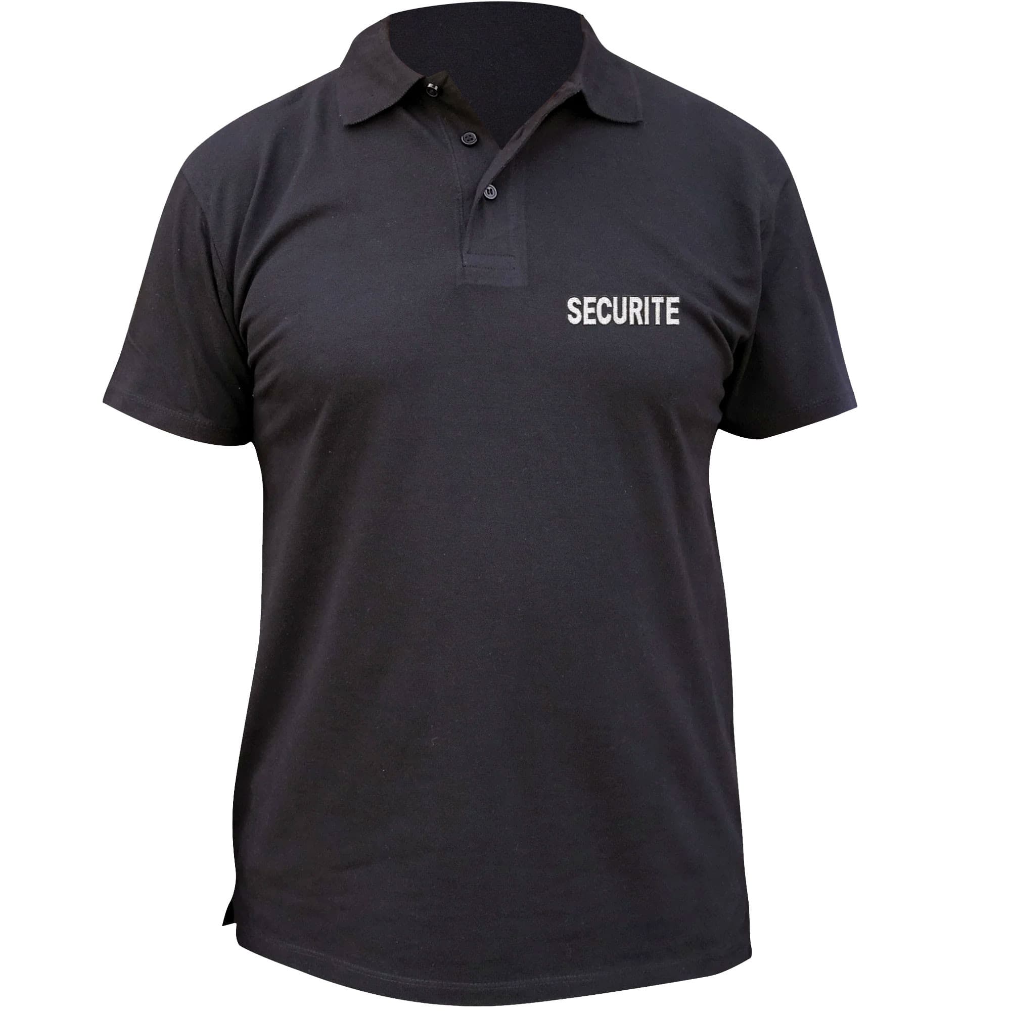 Polo Sécurité brodé en coton peigné noir