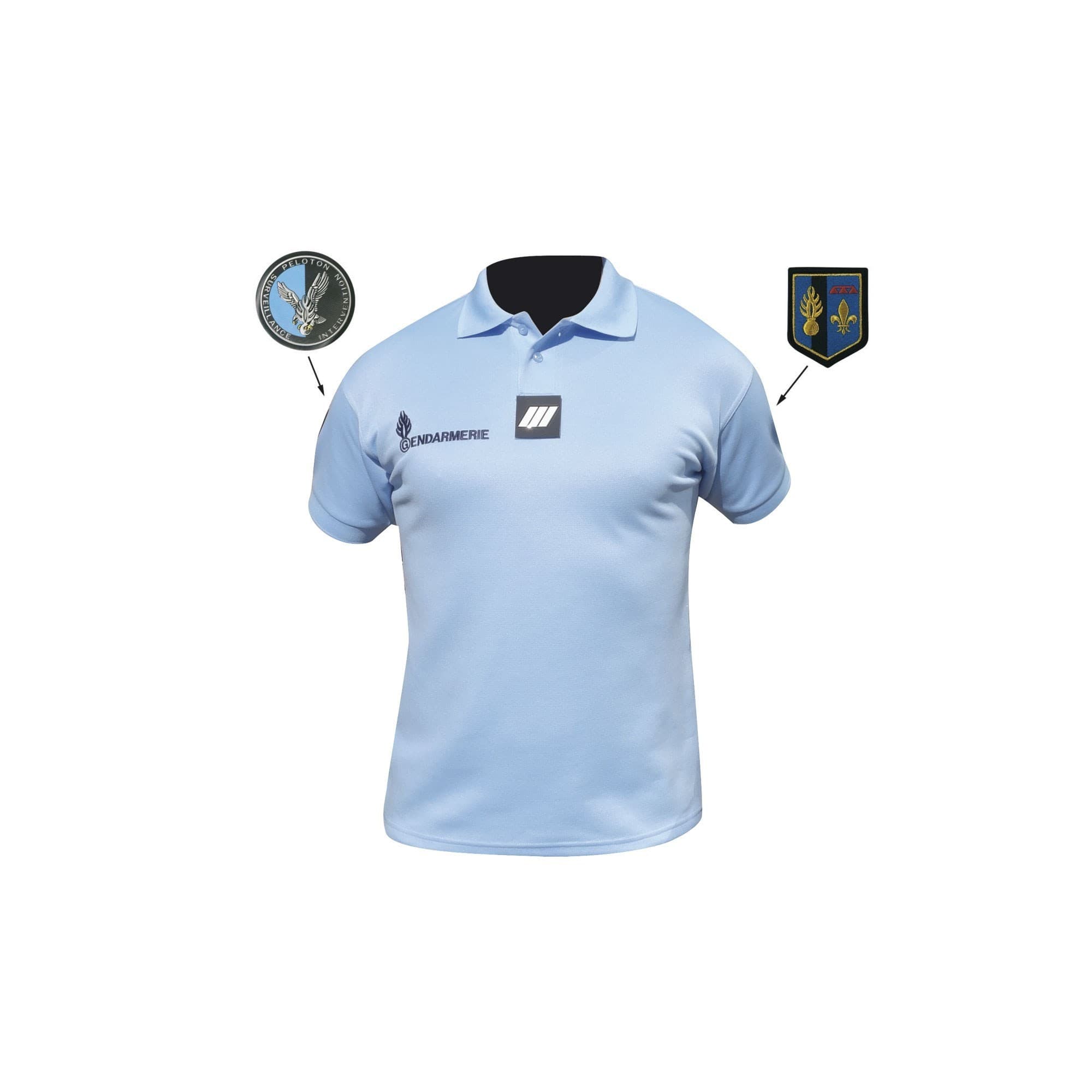 Polo manches courtes Gendarmerie homme allégé bleu