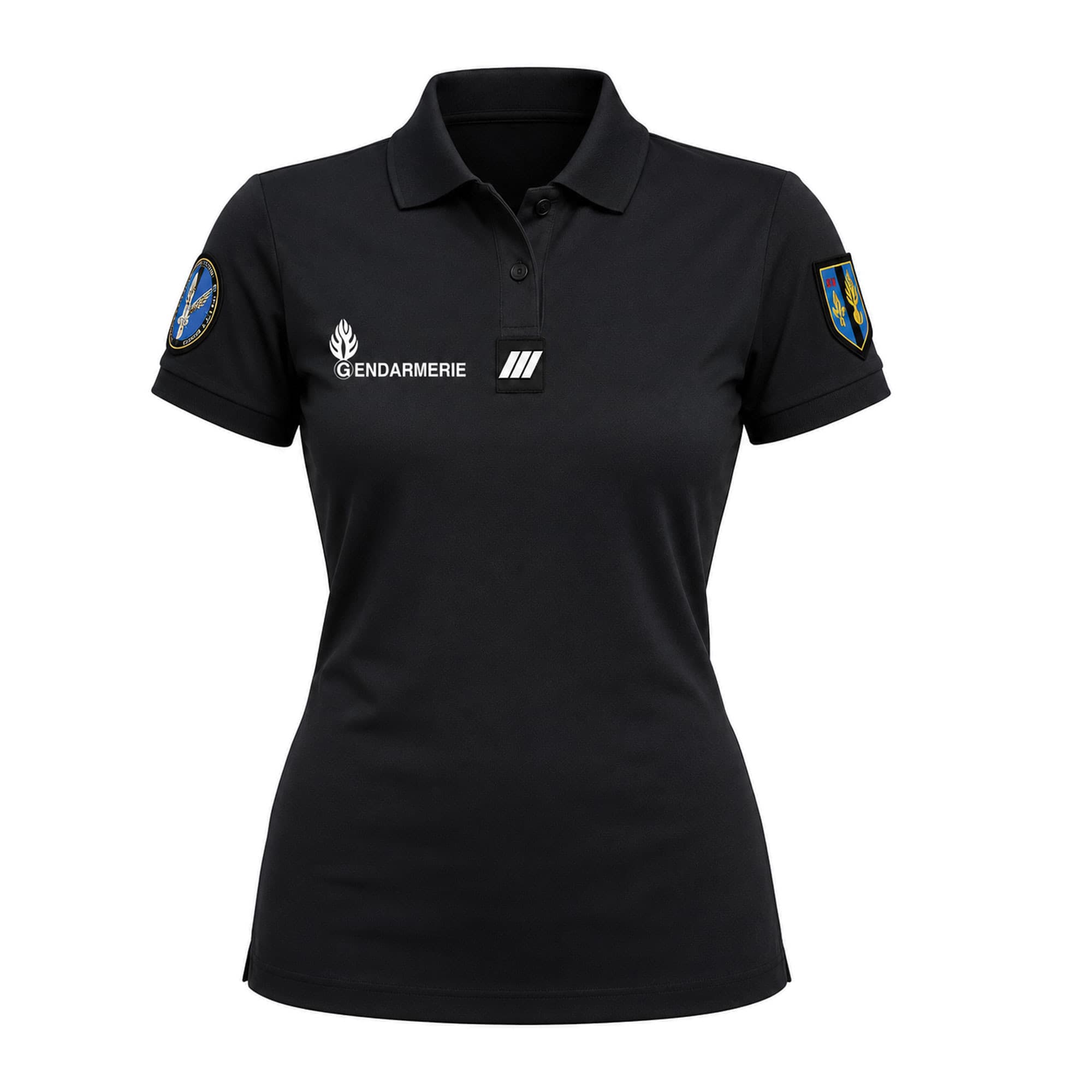 Polo manches courtes Gendarmerie femme Cooldry noir