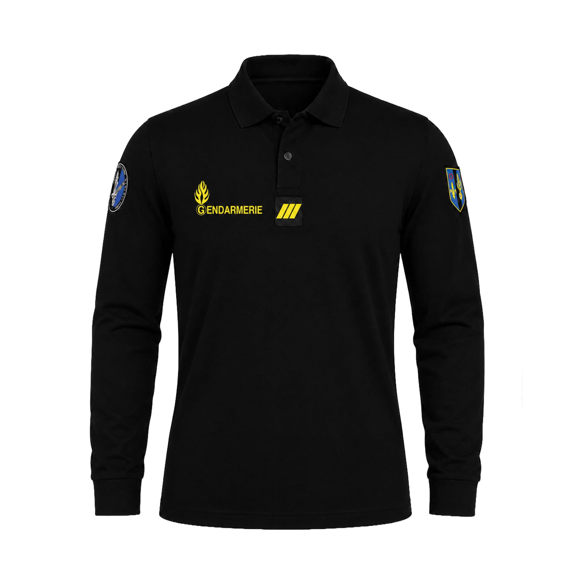 Polo manches longues Gendarmerie mobile Cooldry noir
