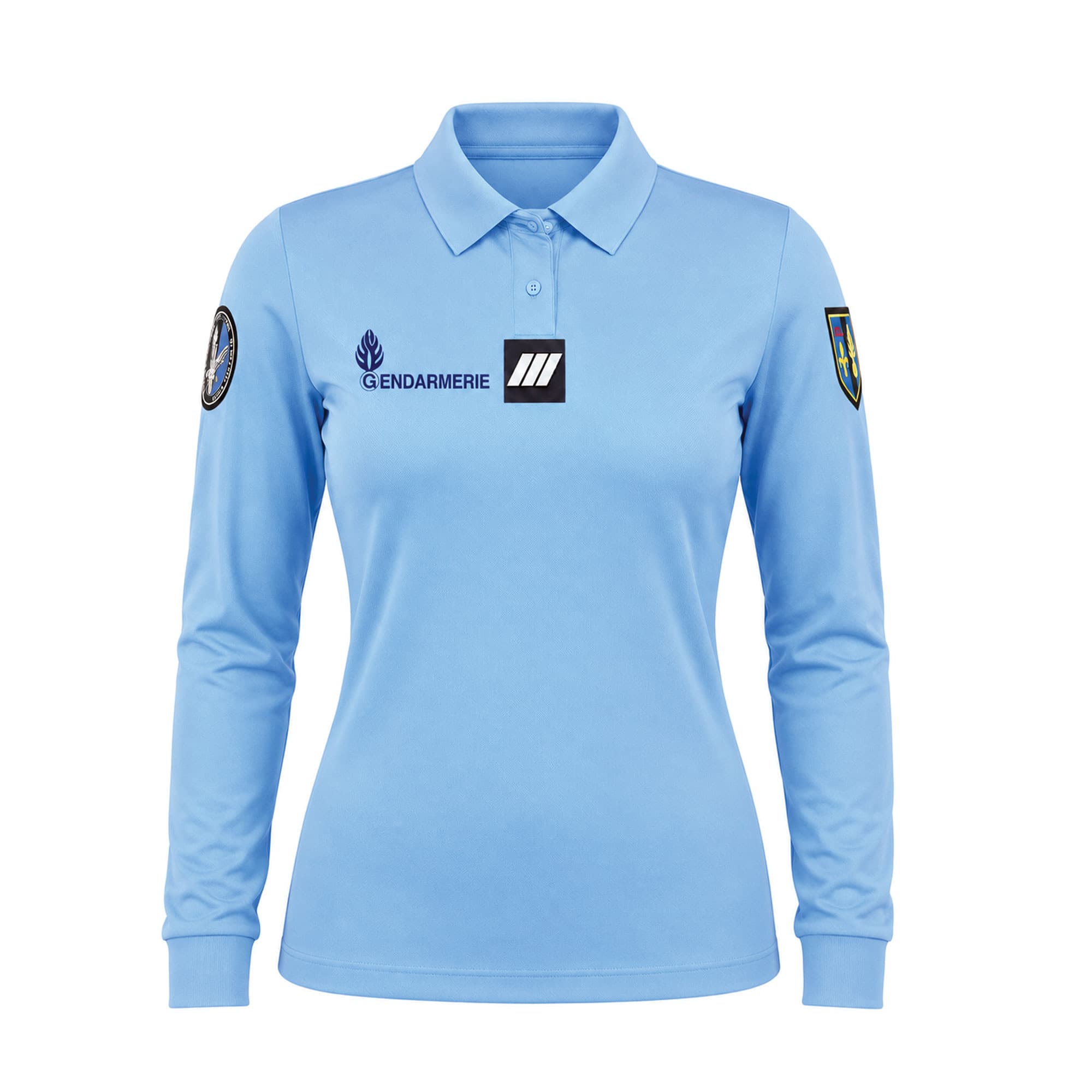Polo manches longues Gendarmerie femme Cooldry bleu